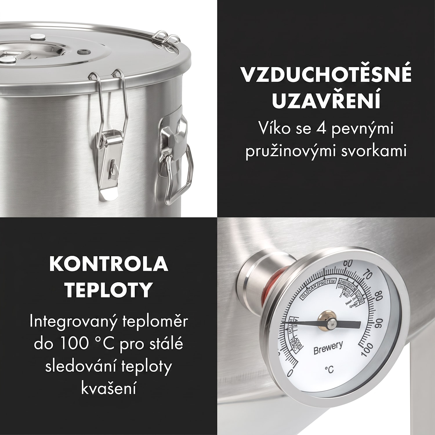 Gärkeller Pro XL, fermentační kotel, 60 l, vypouštěcí ventil, nerezová ocel 304 