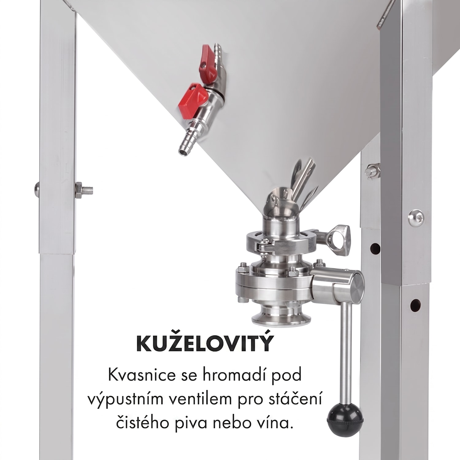 Gärkeller Pro XL, fermentační kotel, 60 l, vypouštěcí ventil, nerezová ocel 304 