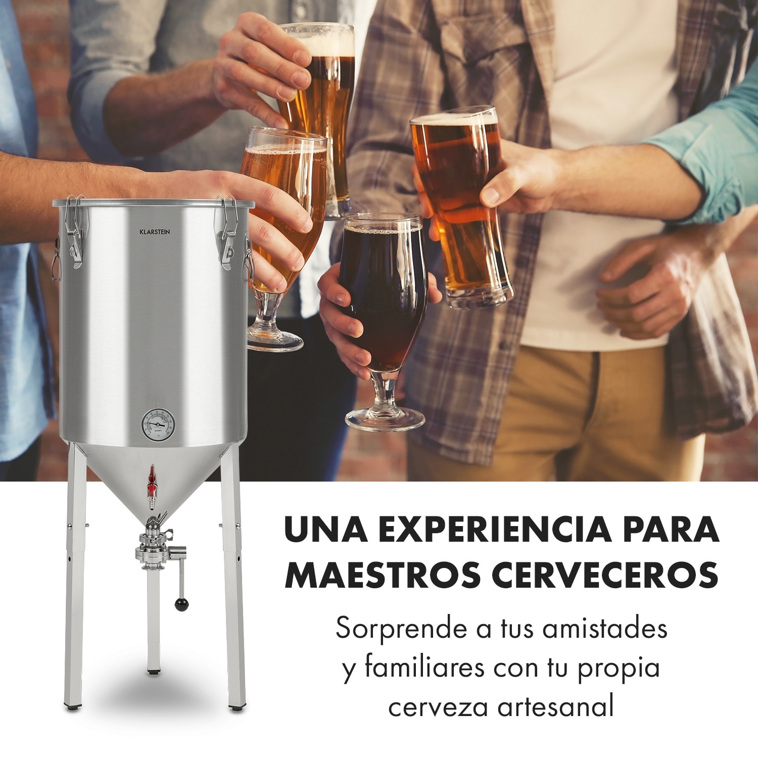 Gärkeller Pro XL Tanque de maceración 60 L Válvula para levadura Acero inoxidable 304 