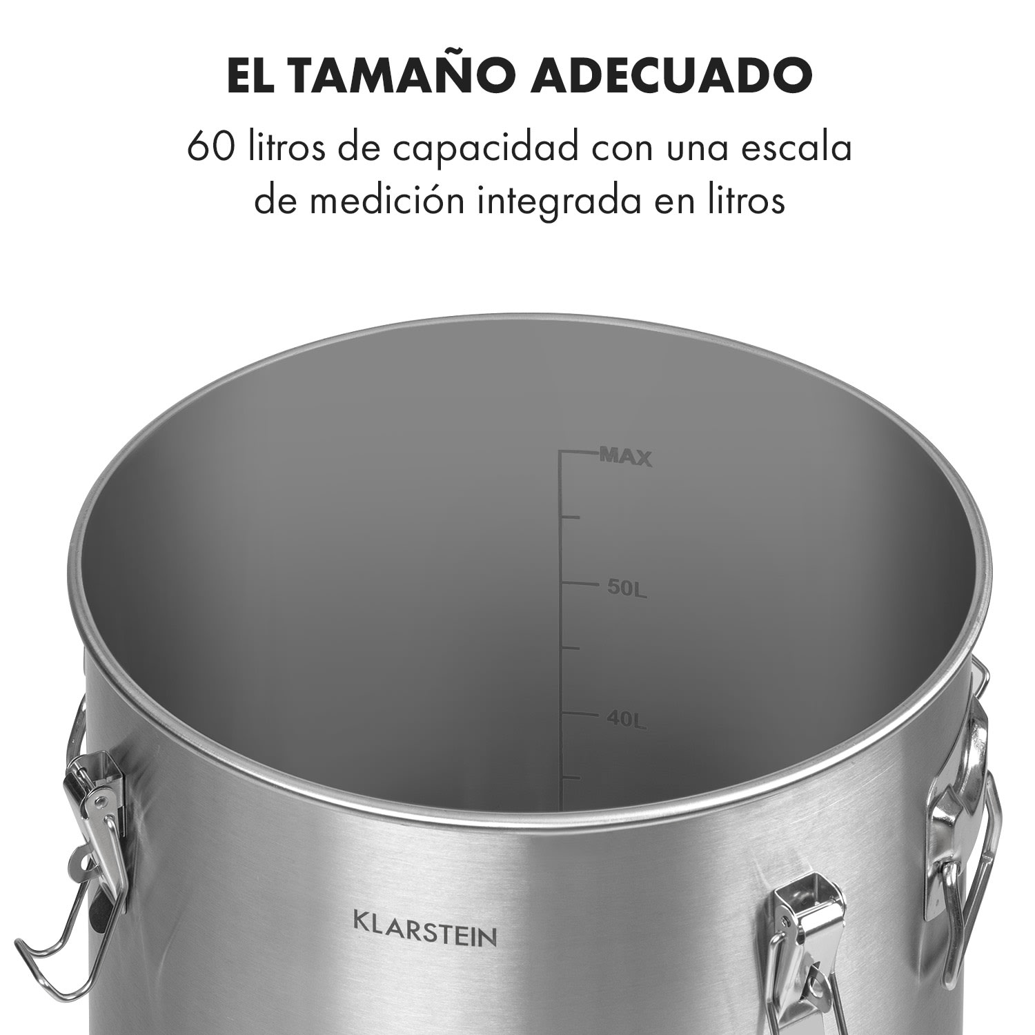 Gärkeller Pro XL Tanque de maceración 60 L Válvula para levadura Acero inoxidable 304 