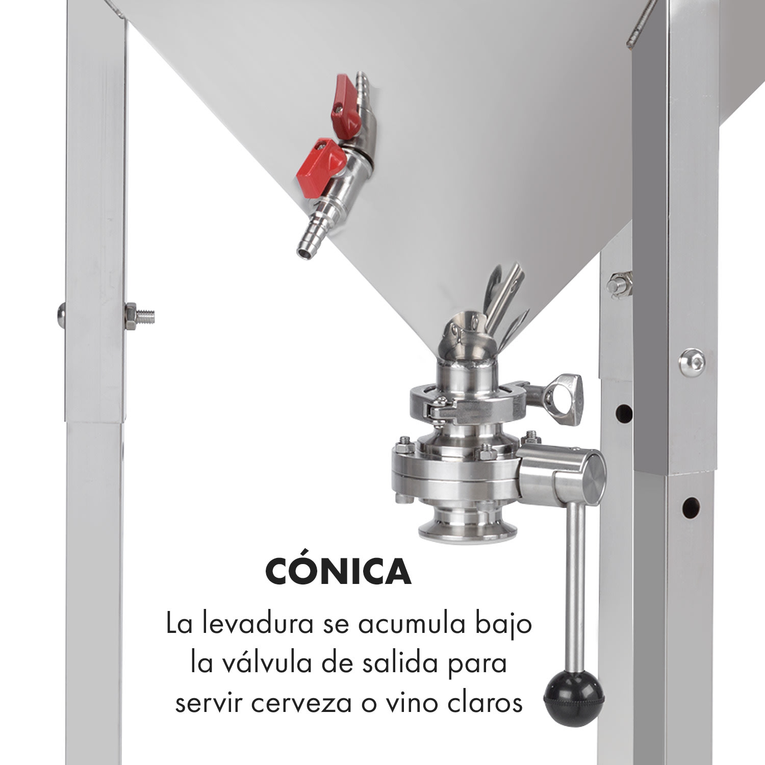 Gärkeller Pro XL Tanque de maceración 60 L Válvula para levadura Acero inoxidable 304 