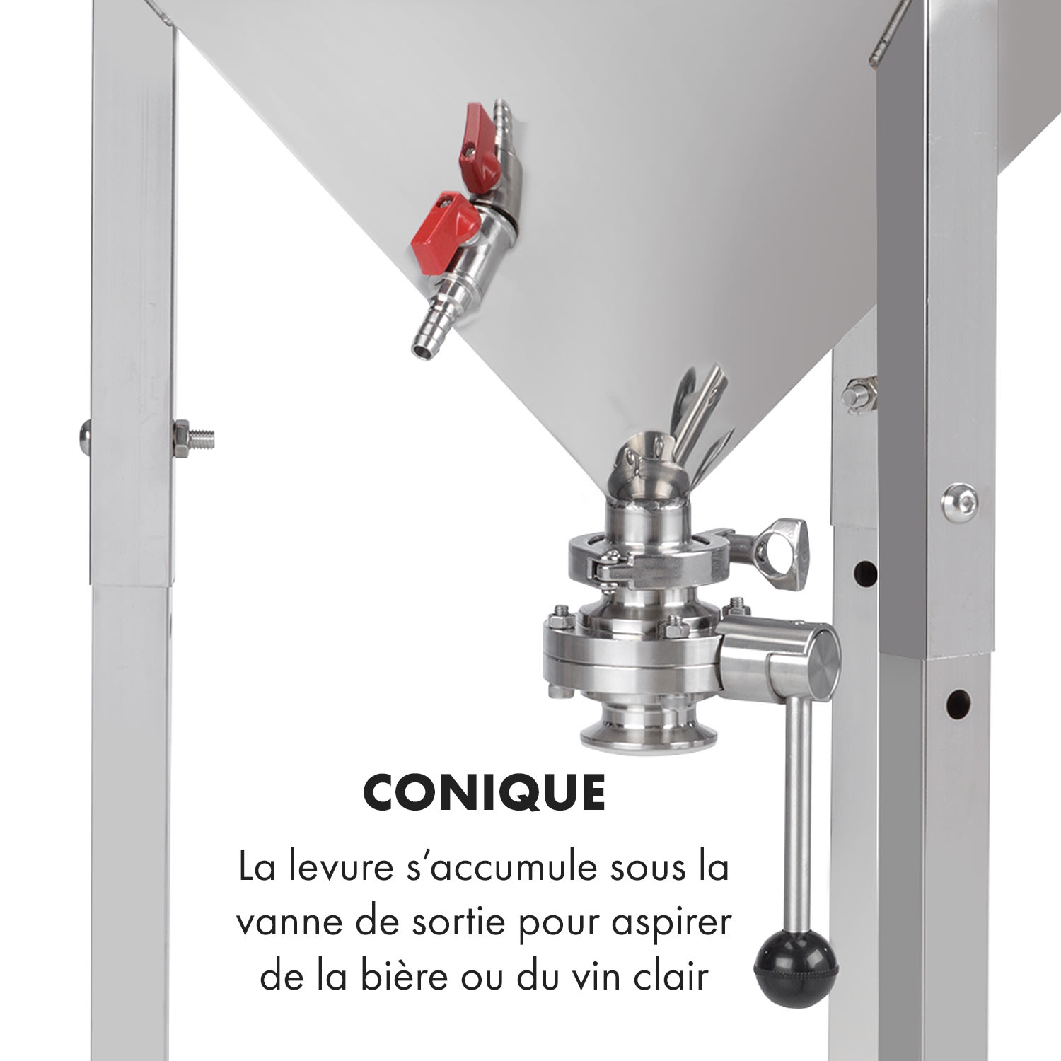 Gärkeller Pro XL fermentatieketel 60 liter gistafvoer ventiel 304-rvs 