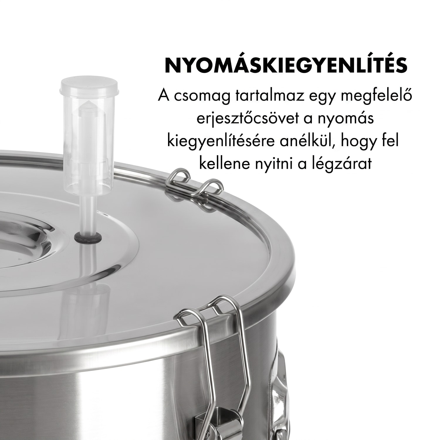 Gärkeller Pro XL, erjesztő edény, 60 l, élesztő leeresztő szelep, rozsdamentes acél 