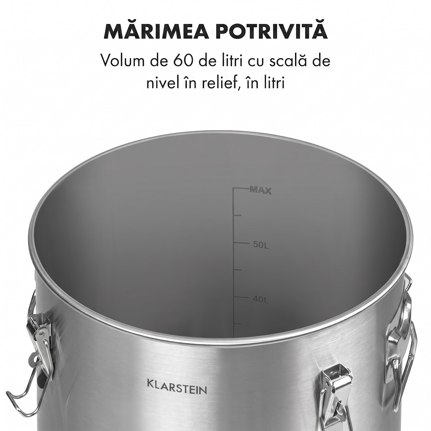 Gärkeller Pro XL, cazan de fermentare, 60 litri, supapă de scurgere a drojdiei, oțel inoxidabil 304 
