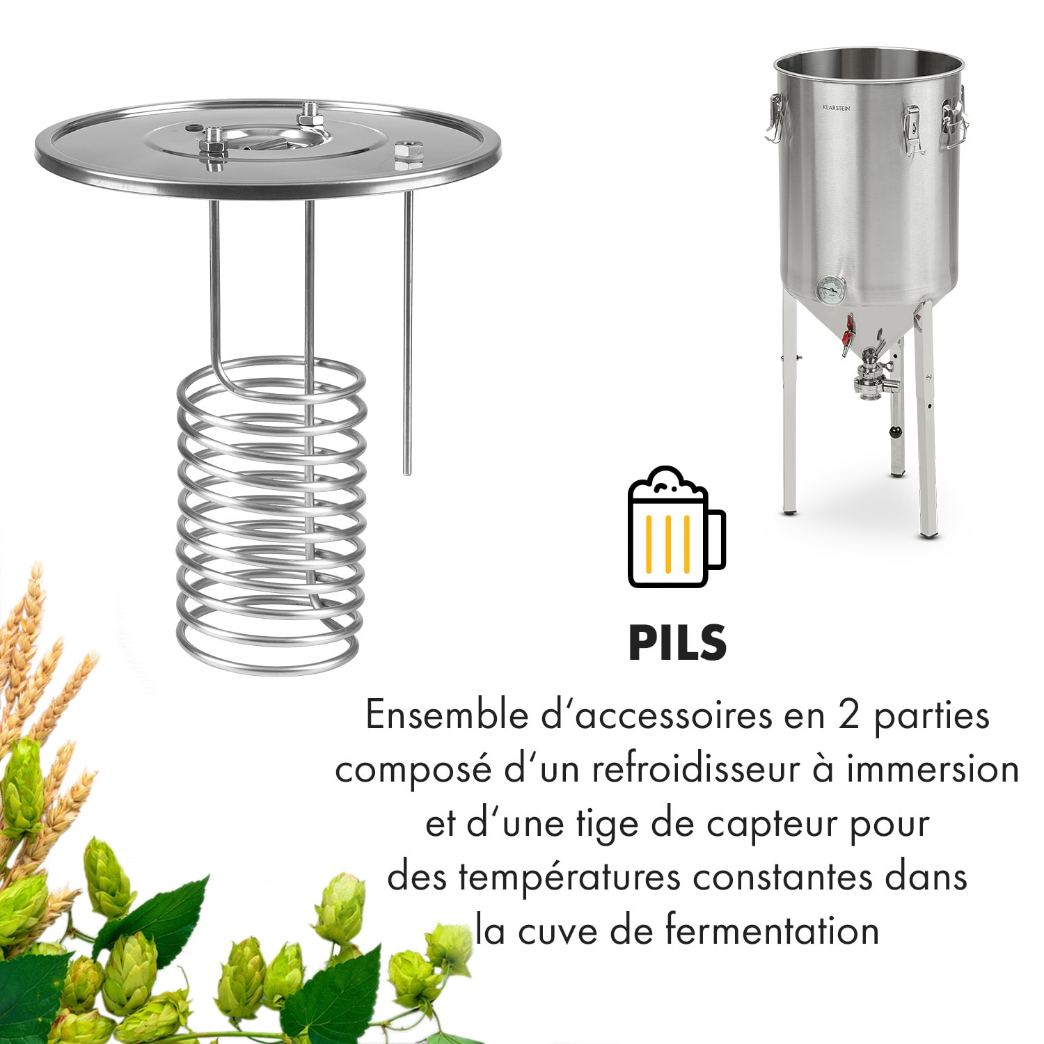 Cave de fermentation Pro XL Refroidisseur à immersion Tige de Capteur 1/2" Acier inoxydable 304 