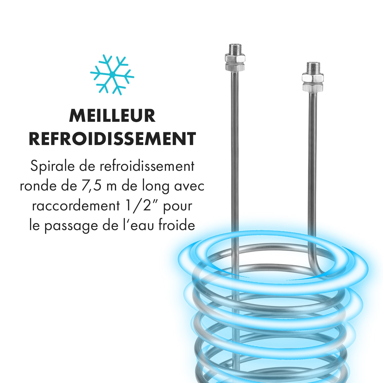 Cave de fermentation Pro XL Refroidisseur à immersion Tige de Capteur 1/2" Acier inoxydable 304 