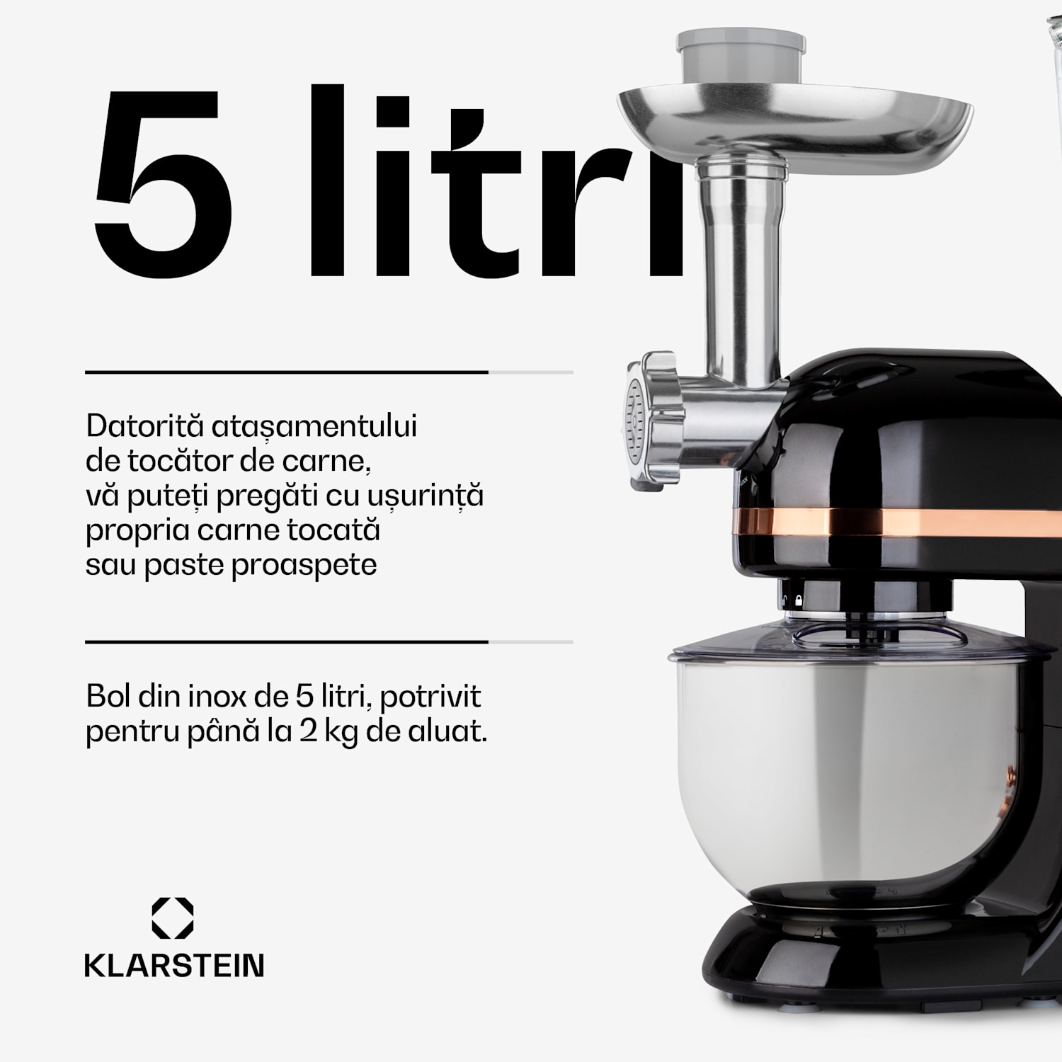 Lucia Elegance, robot de bucătărie, blender, mașină de tocat carne, 1800W, fără BPA 