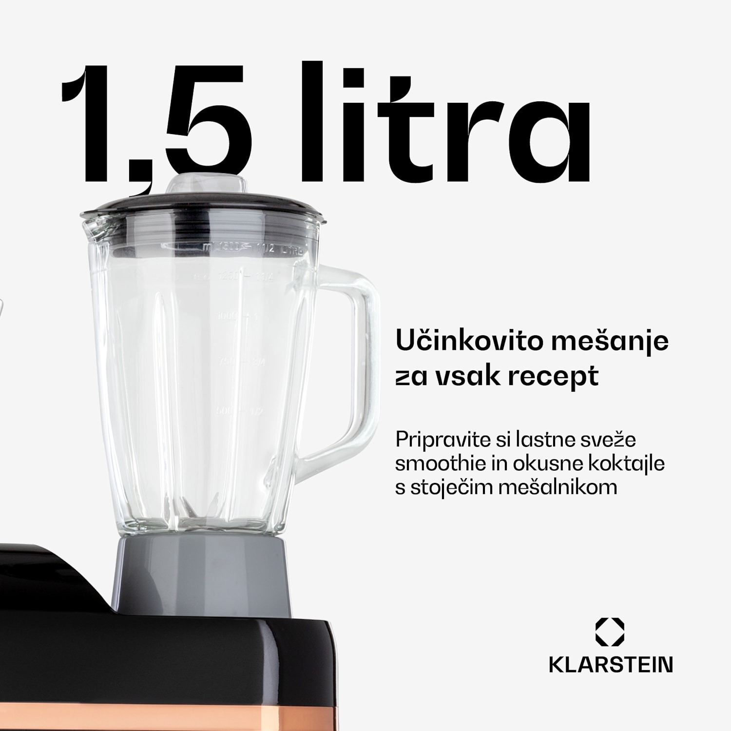 Lucia Elegance, kuhinjski robot, mešalnik, mlinček za meso, 1800W, brez BPA Črna