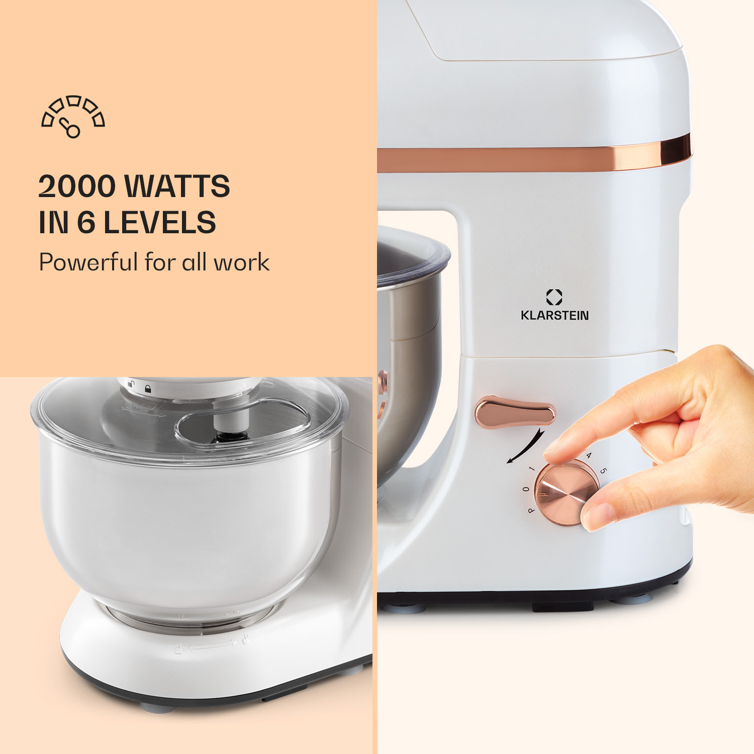 Lucia Elegance Food Processor Blender Meat Grinder 1800W BPA-Free 