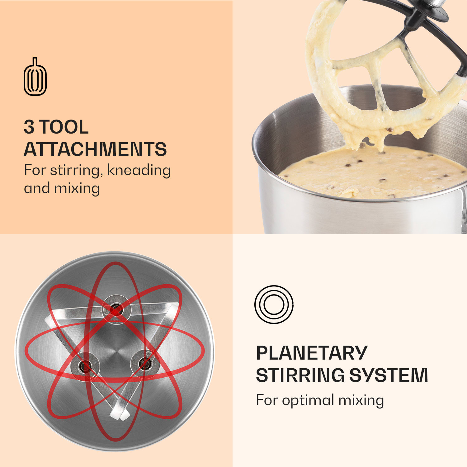 Lucia Elegance Food Processor Blender Meat Grinder 1800W BPA-Free 