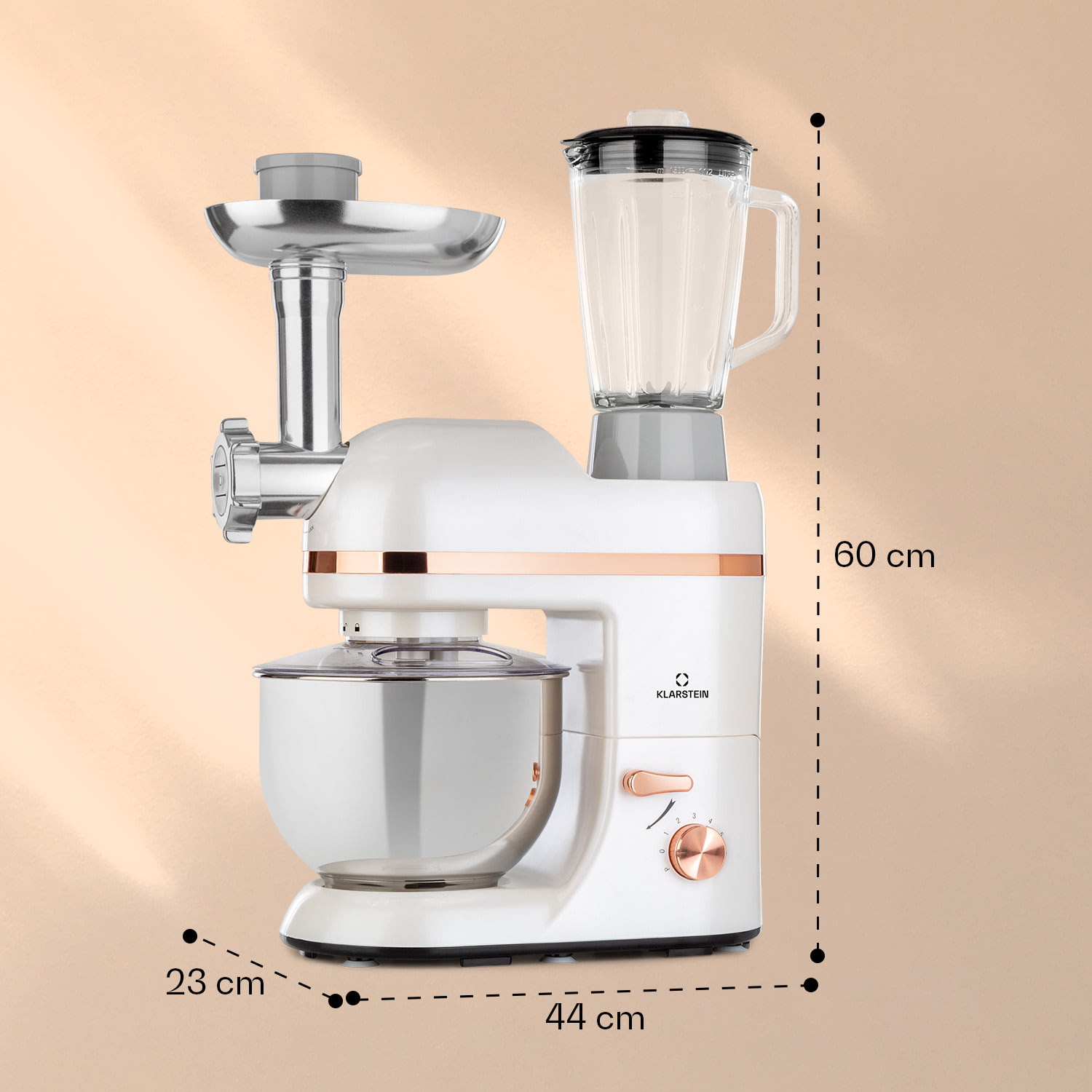 Lucia Elegance Food Processor Blender Meat Grinder 1800W BPA-Free 