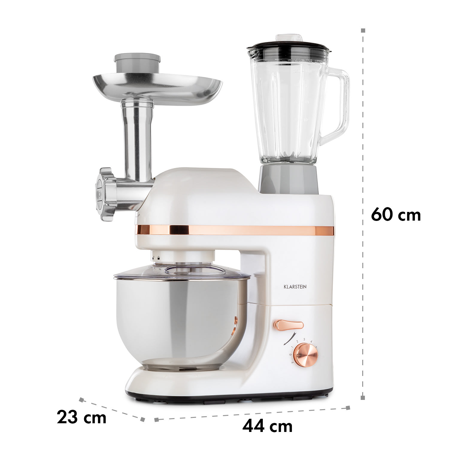 Lucia Elegance Food Processor Blender Meat Grinder 1800W BPA-Free 