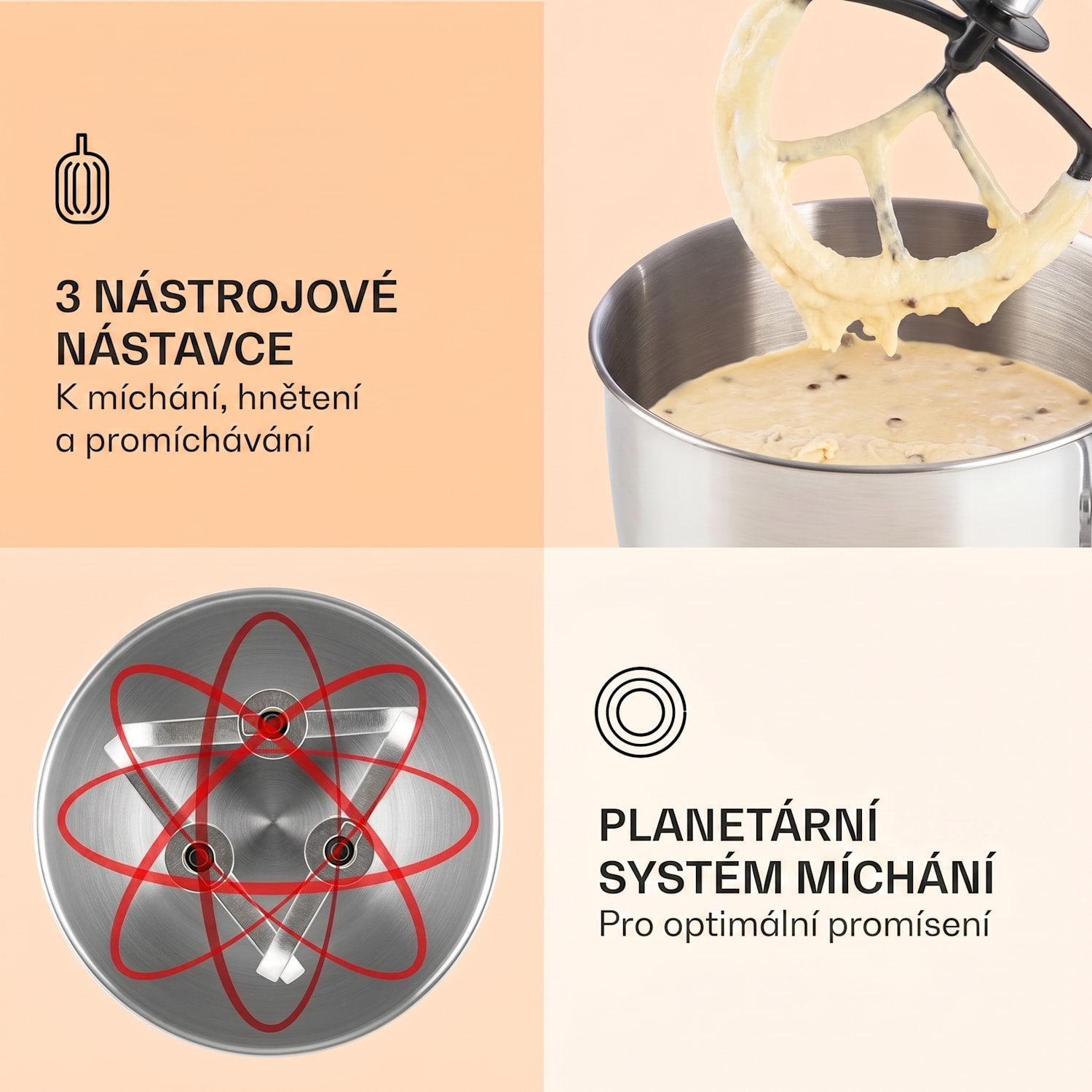Lucia Elegance, kuchyňský robot, mixér, mlýnek, 1800W, bez BPA Červená