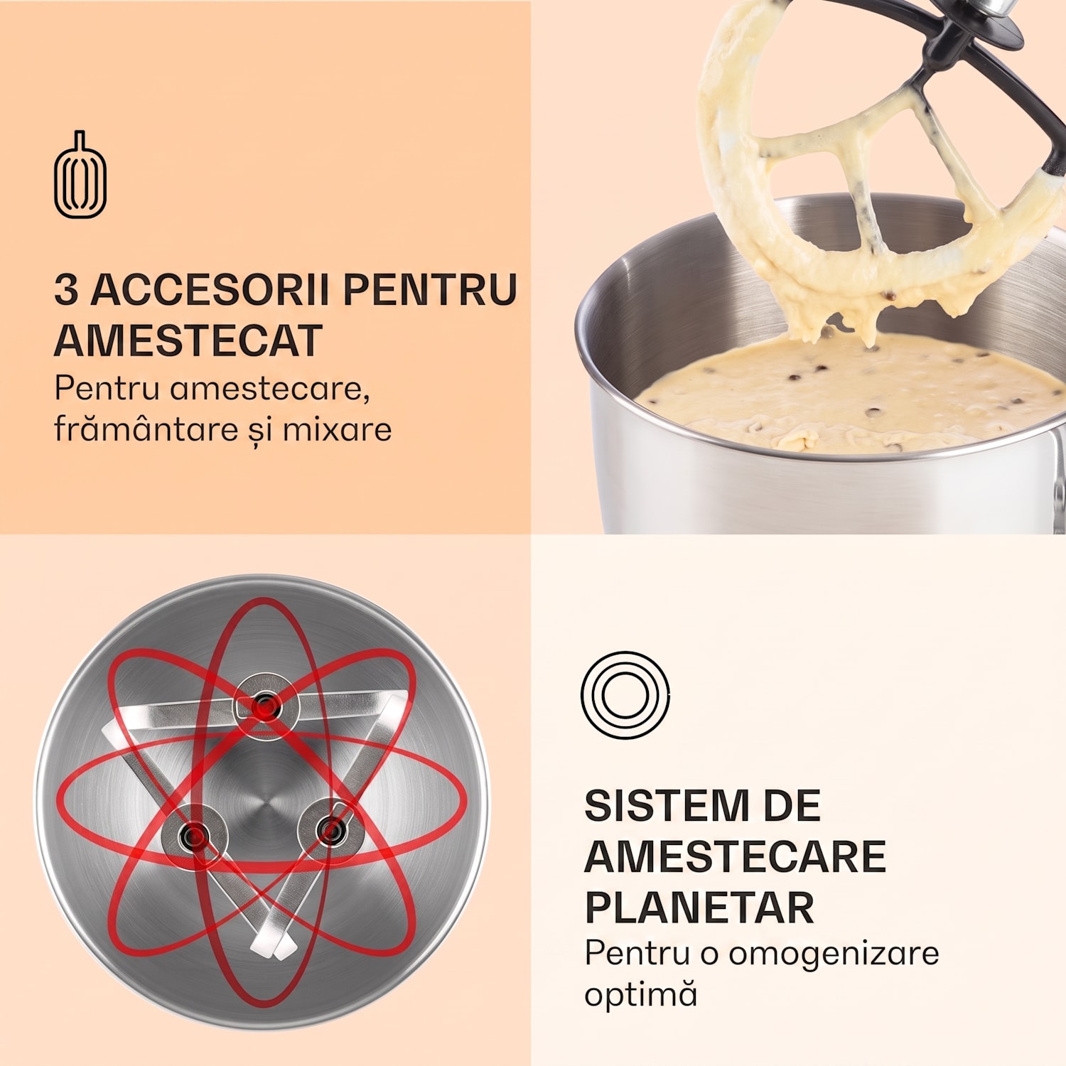 Lucia Elegance, robot de bucătărie, blender, mașină de tocat carne, 1800W, fără BPA Roșu