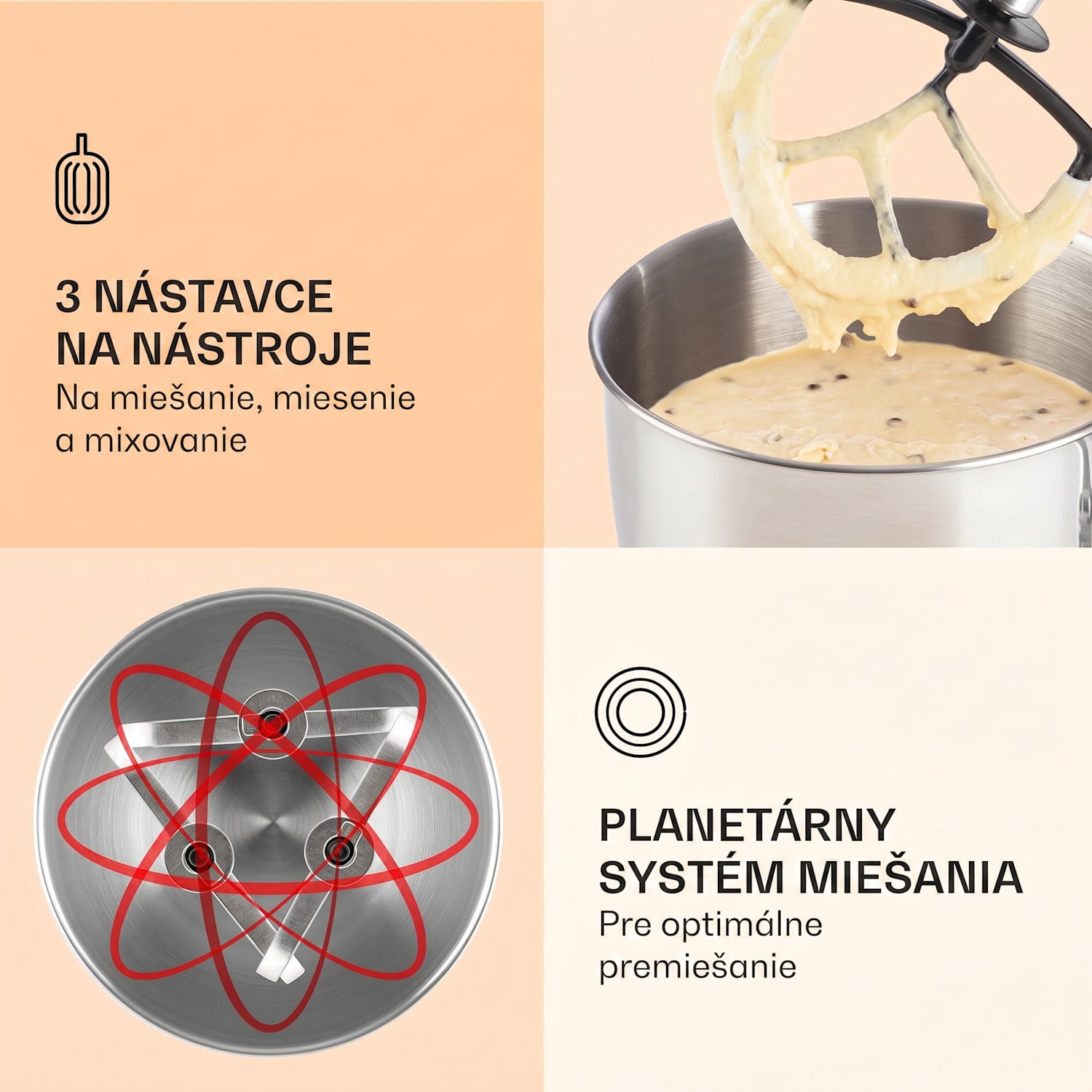 Lucia Elegance, kuchynský robot, mixér, mlynček na mäso, 1800 W, bez BPA Červená