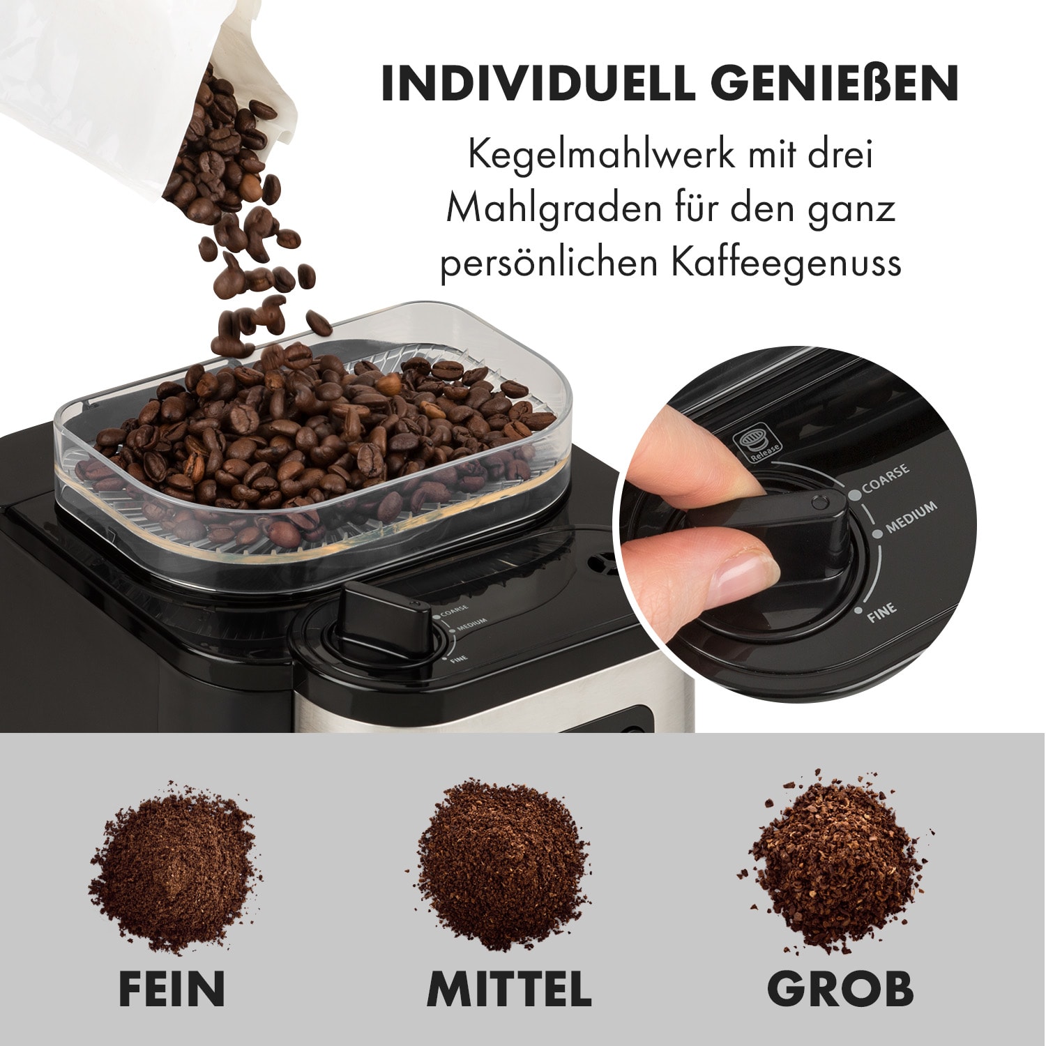 Aromatica Taste 6 Kaffeemaschine Kegelmahlwerk 6 Tassen 