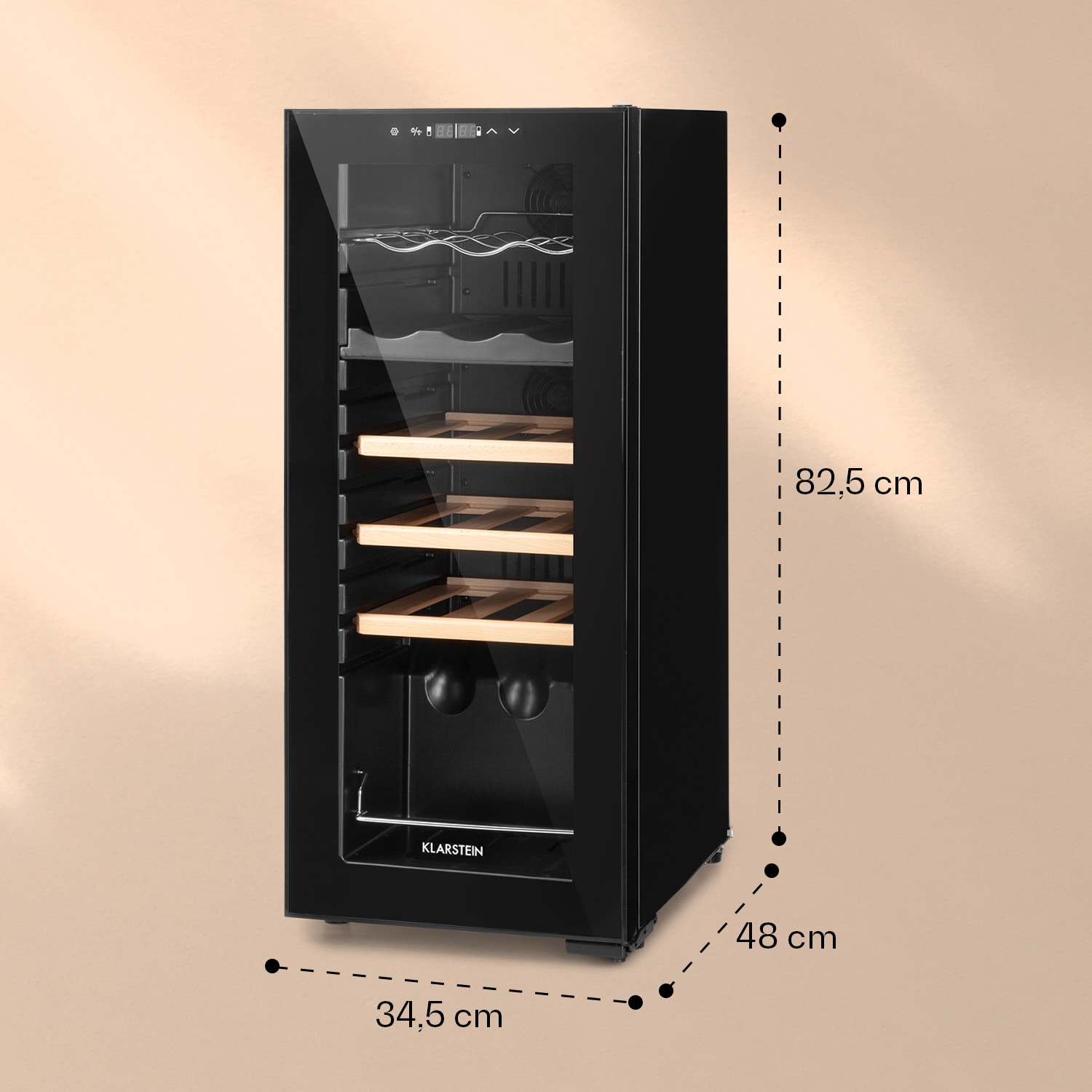 Bovella 18 Duo+, dvo-conski hladilnik za vino, 50 l, 18 stekl., steklena vrata