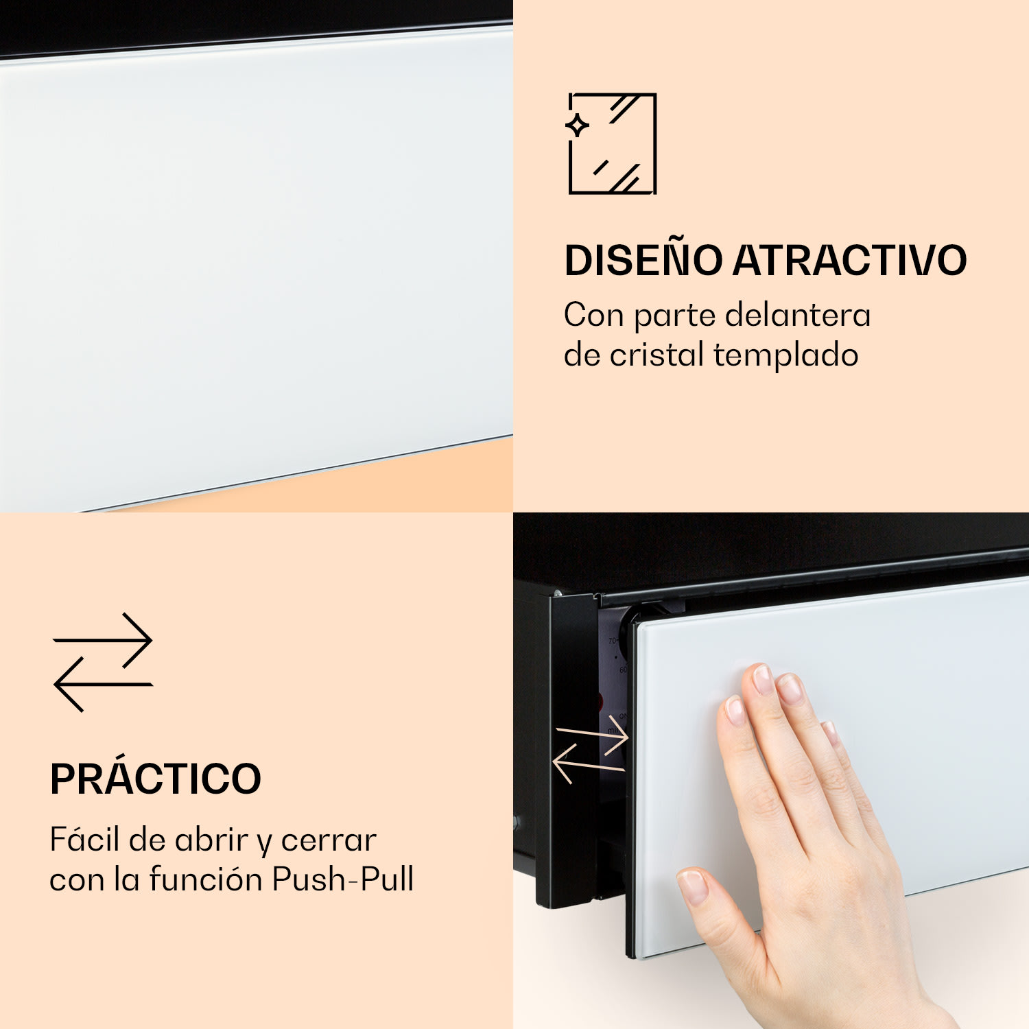 Banquetta Calientaplatos 410 W Termostato 30-70 °C Temporizador Blanco
