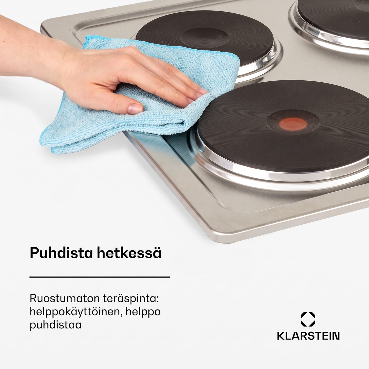 Appetito 4 sähkökeittolevy 4 levyä 6 tehotasoa 5500 wattia ruostumaton teräs 60 cm