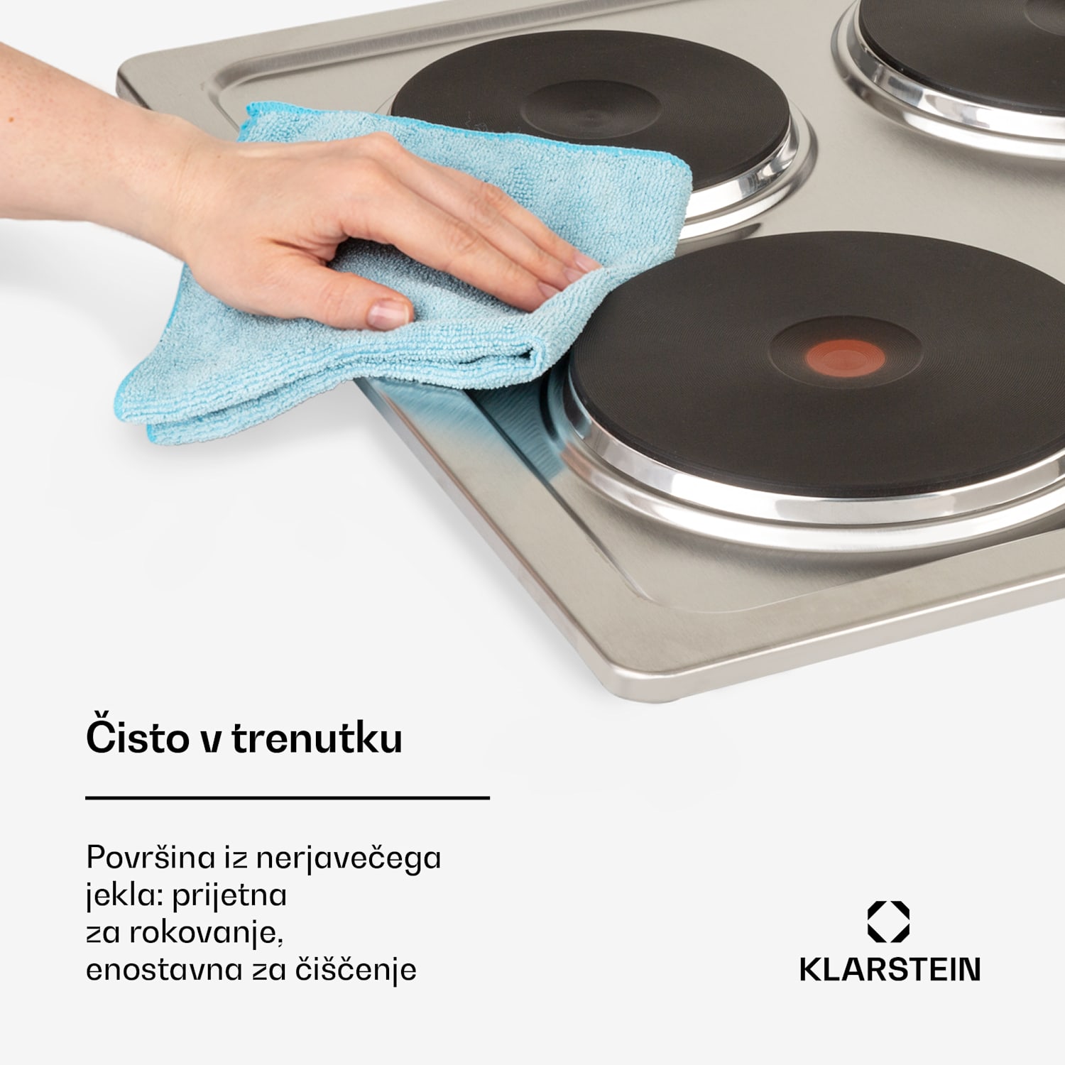 Appetito 4, električna kuhalna plošča, 4 plošče, 6 stopenj moči, 5500 vatov, nerjaveče jeklo 