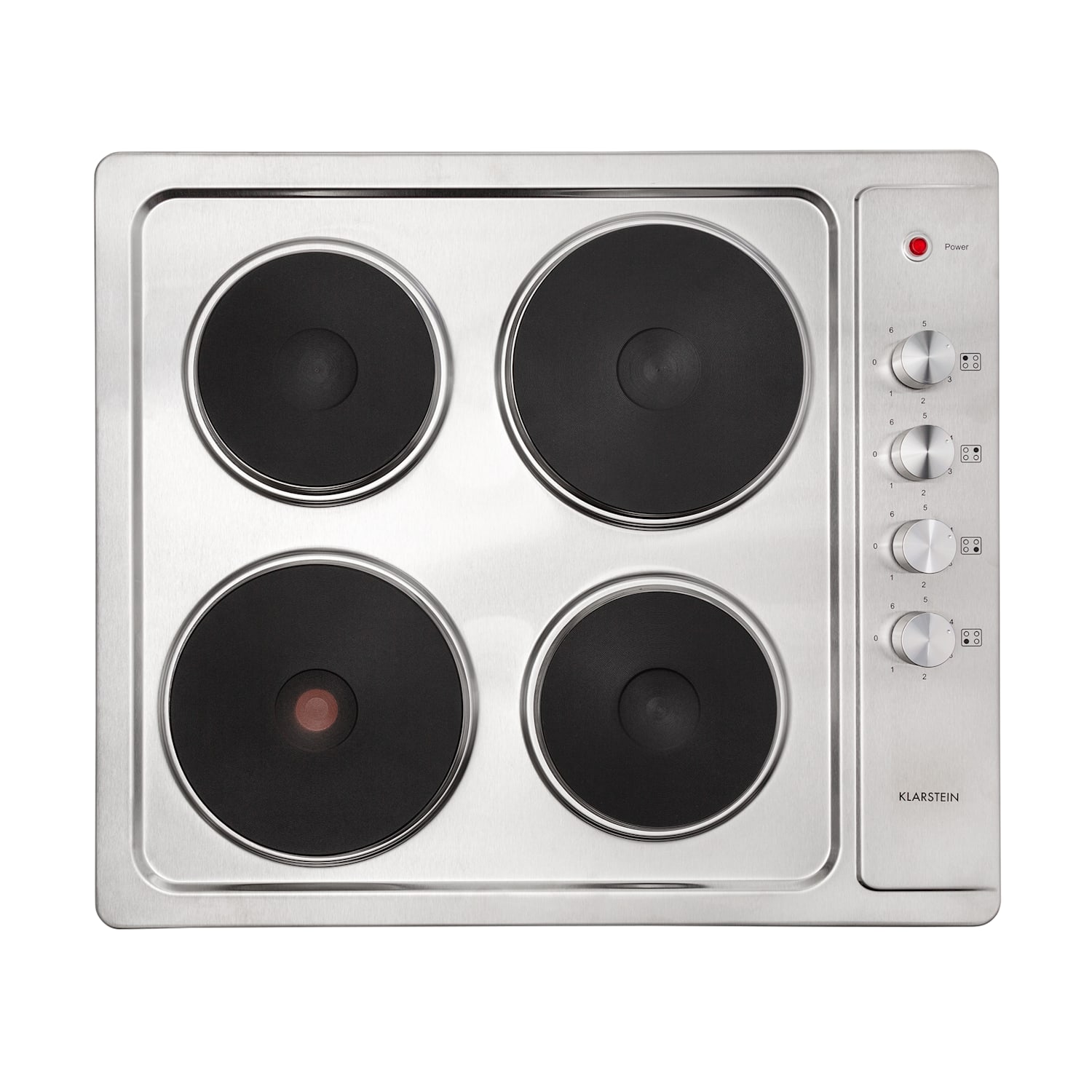 Appetito 4 placa eléctrica 4 zonas 6 niveles 5500 vatios acero inoxidable 60 cm