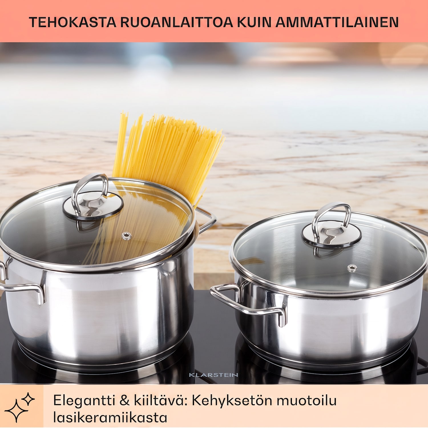 Cookbuddy tuplakeittolevy 2400W 5 tehoa lasikeramiikka Musta / Hopea Metallinen