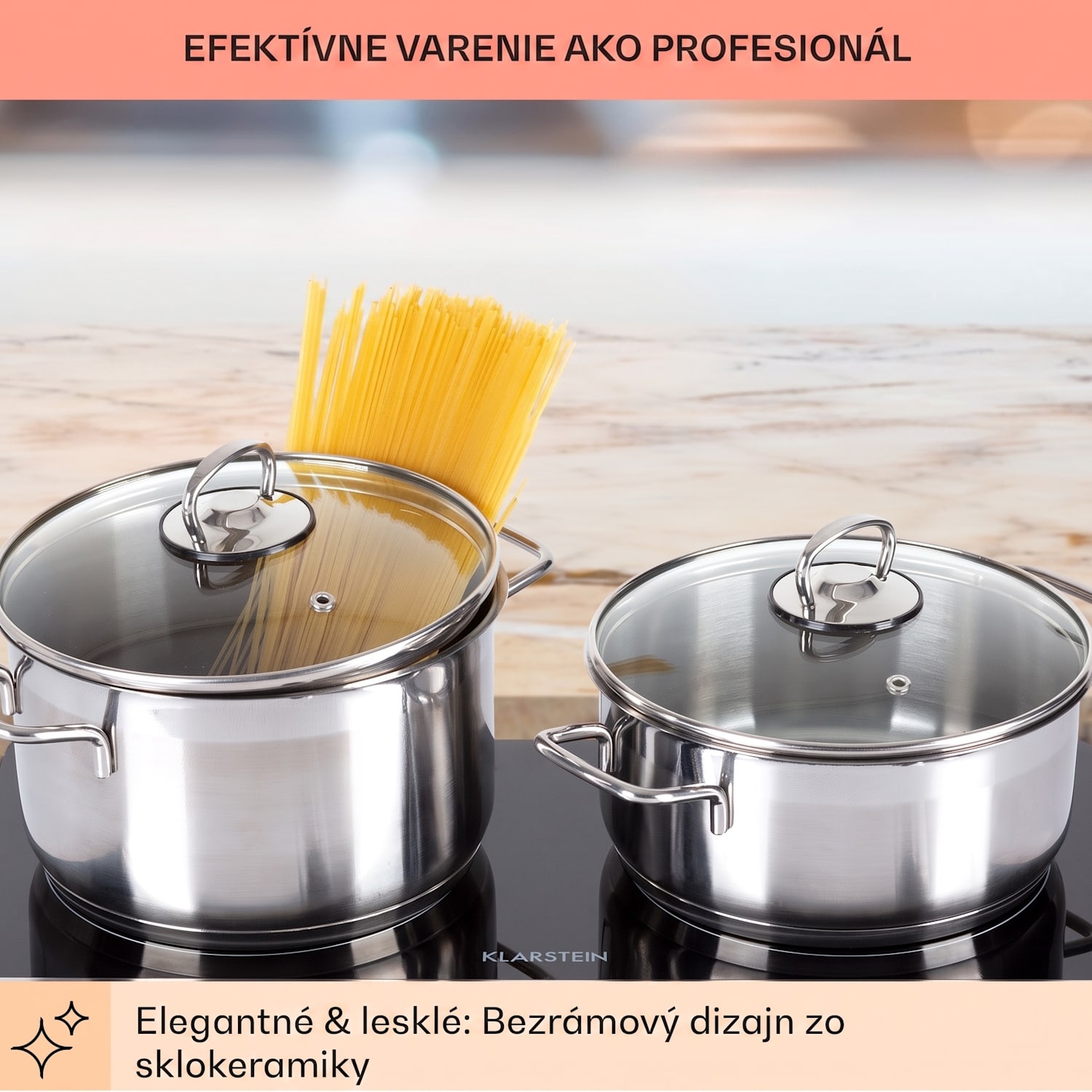 Cookbuddy, varná doska, 2400 W, 2 platničky, 5 úrovní výkonu, sklokeramika Čierna / Strieborná metalíza