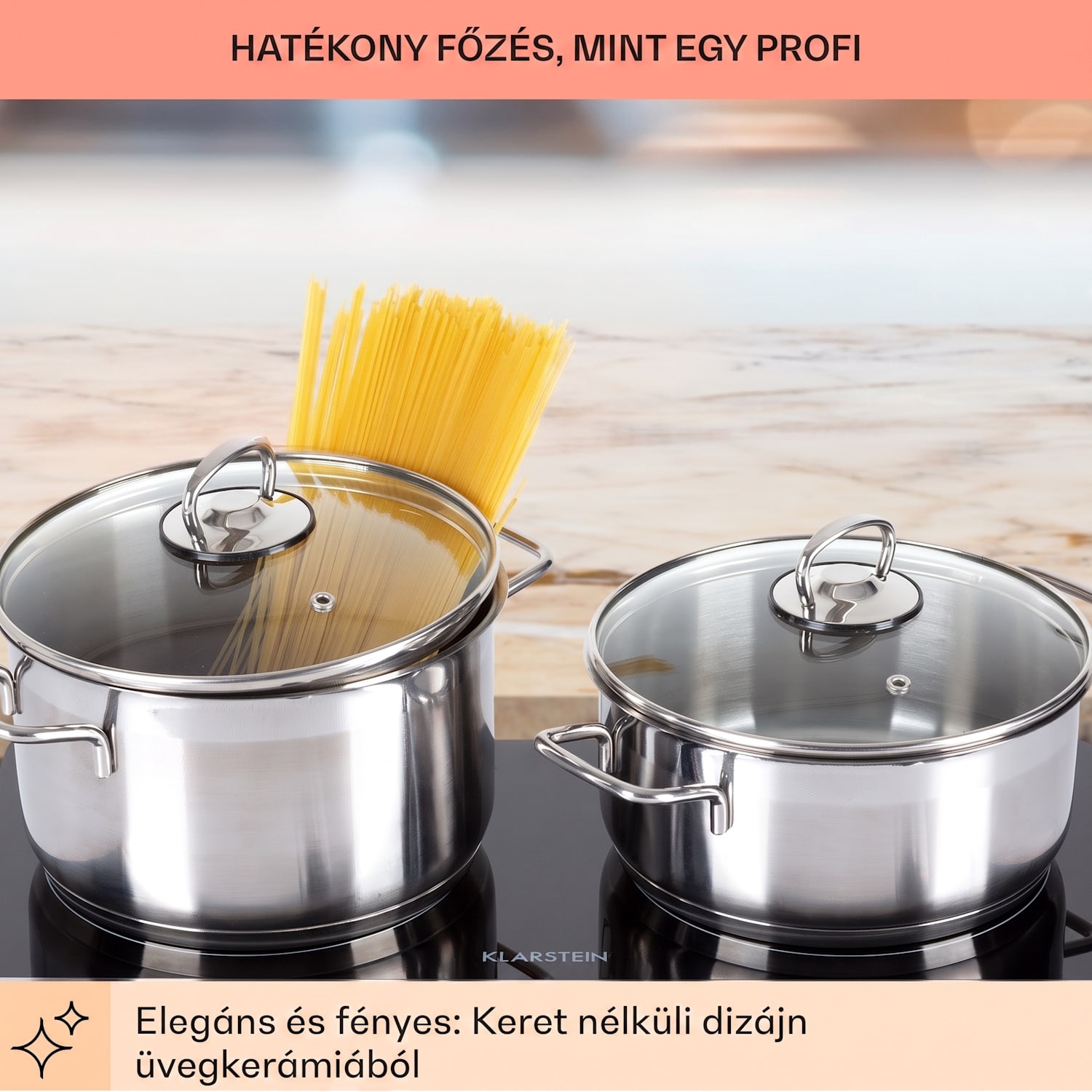 Cookbuddy, főzőlap, 2400 W, 2 főzőlap, 5 teljesítményszint, üvegkerámia Fekete