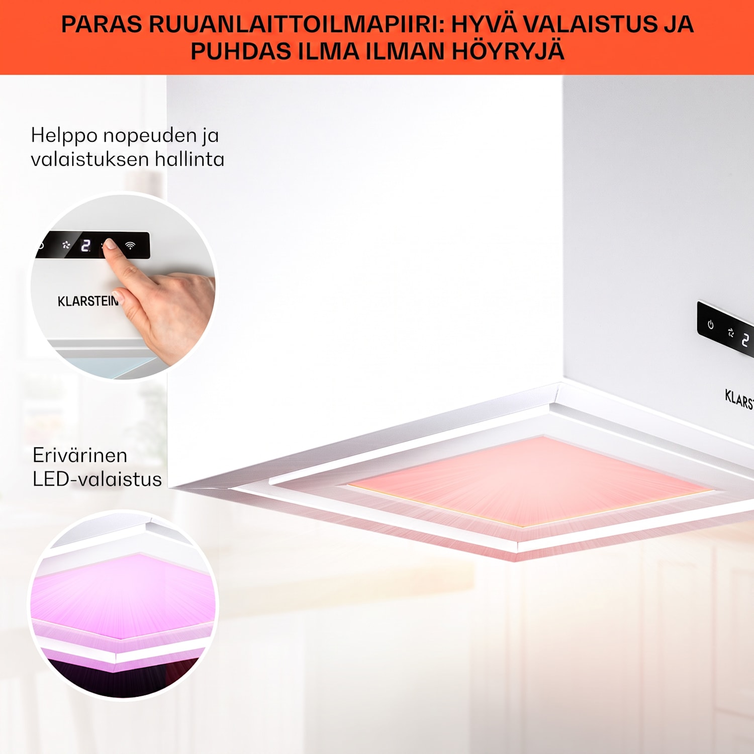 Kronleuchter Smart saarekeimuri 595 m³/h sovellusohjaus LED-paneeli 40 cm | Valkoinen