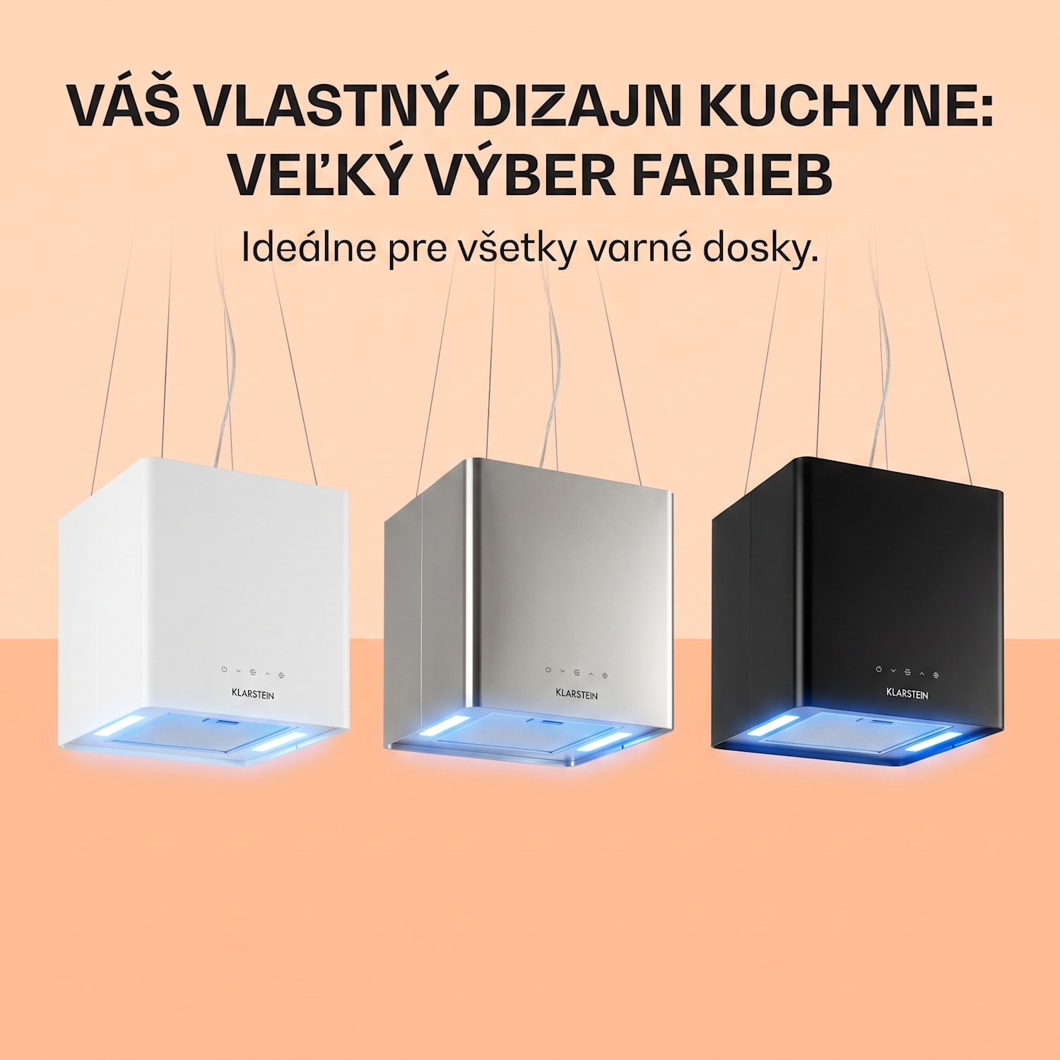 Kronleuchter Smart, digestor, 40 cm, ostrovčekový, 595 m³/h, ovládánie cez aplikáciu, LED panel, biely Biela