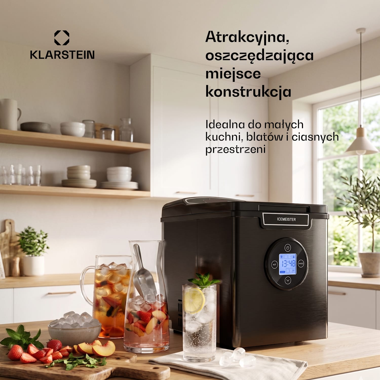 Icermeister 2G, kostkarka do lodu, 12 kg/24 h, wyświetlacz LCD, stal nierdzewna Ciemnoszary