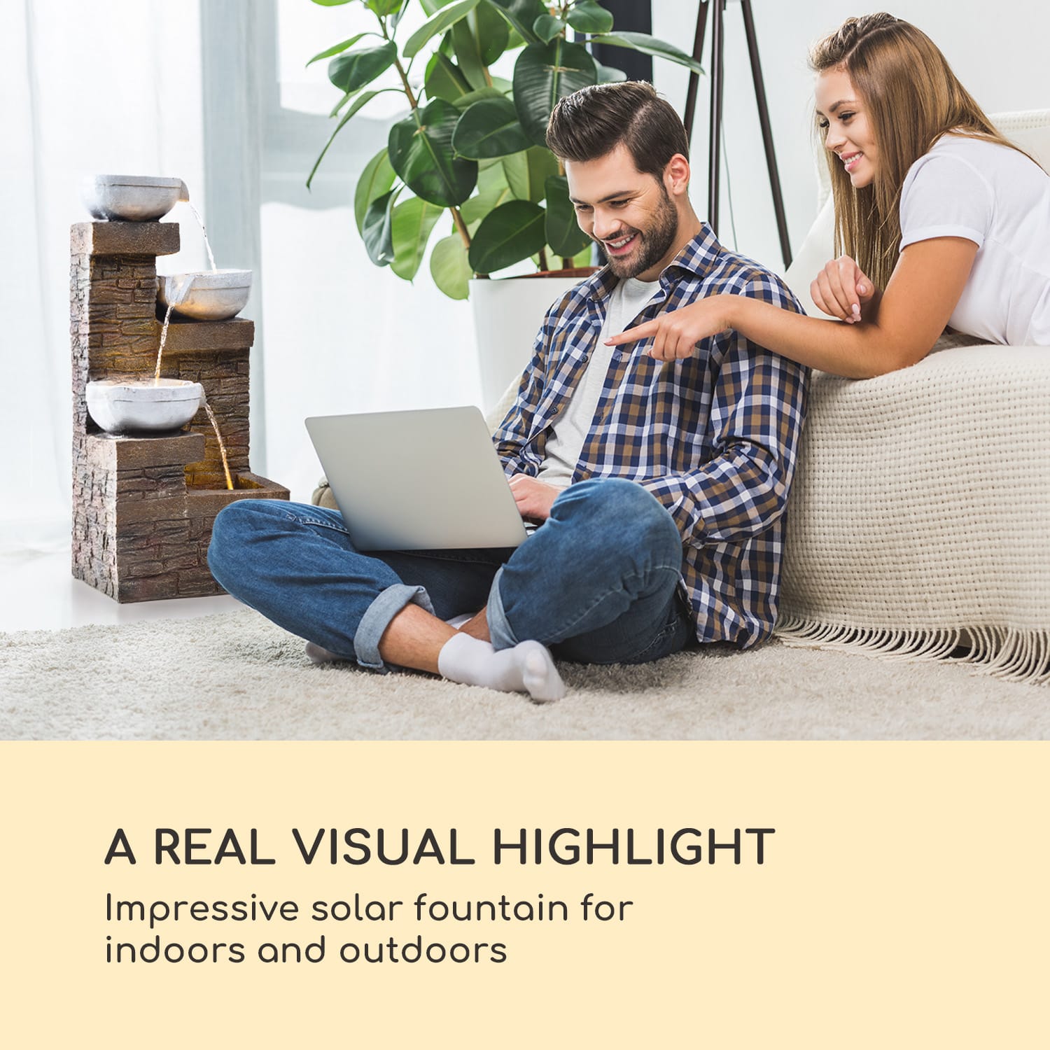 Fez, fontanna solarna, LED, 34 x 76 x 36 cm , polyresin 