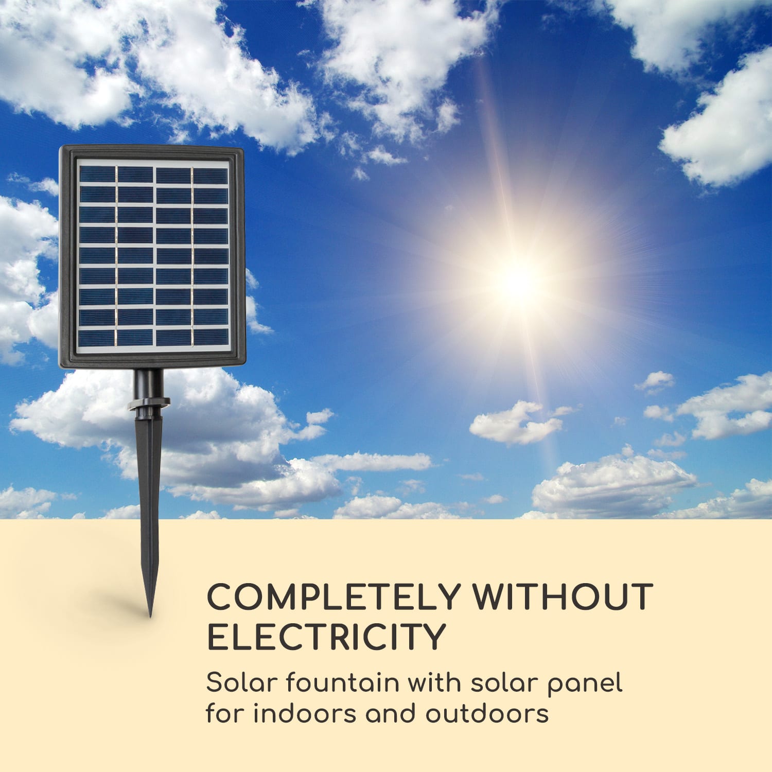 Stonehenge Fonte Solar Iluminação LED Poliresina Bateria de Iões de Lítio 30 x 50 x 26,5 cm | Pedra Castanha