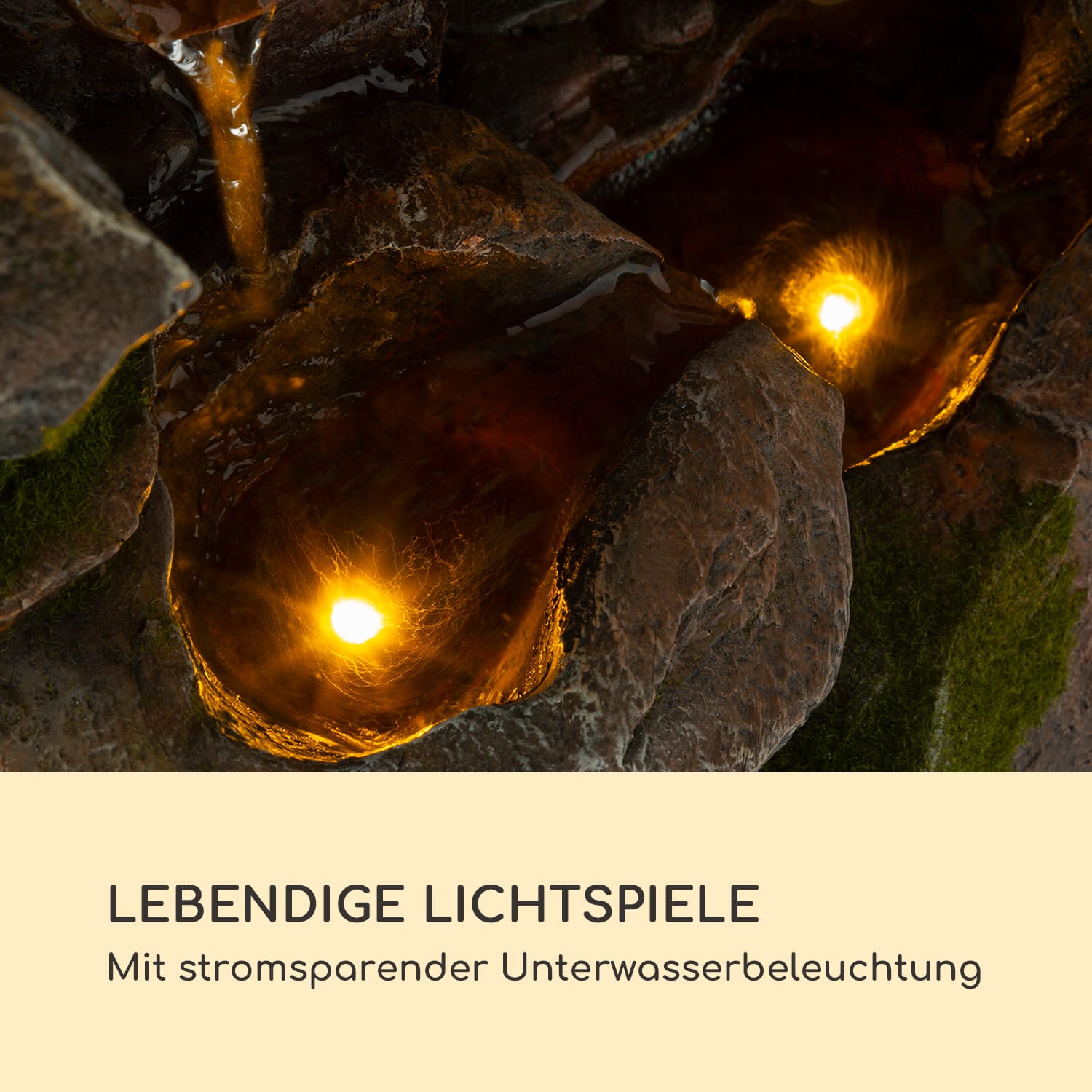 Mystic Tree Solarbrunnen LED-Beleuchtung Polyresin 