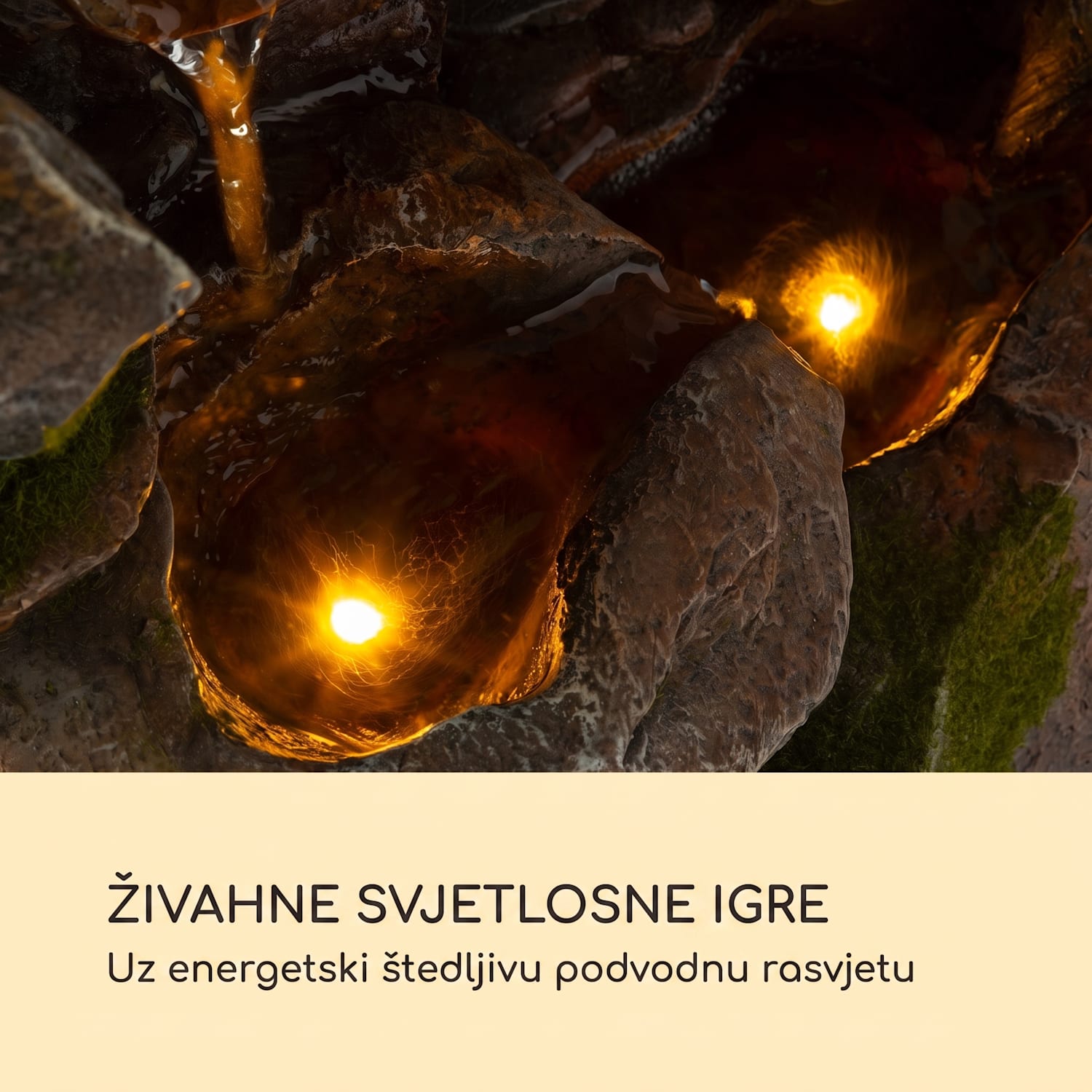 Magic Tree, solarna fontana, LED rasvjeta, poliresina 