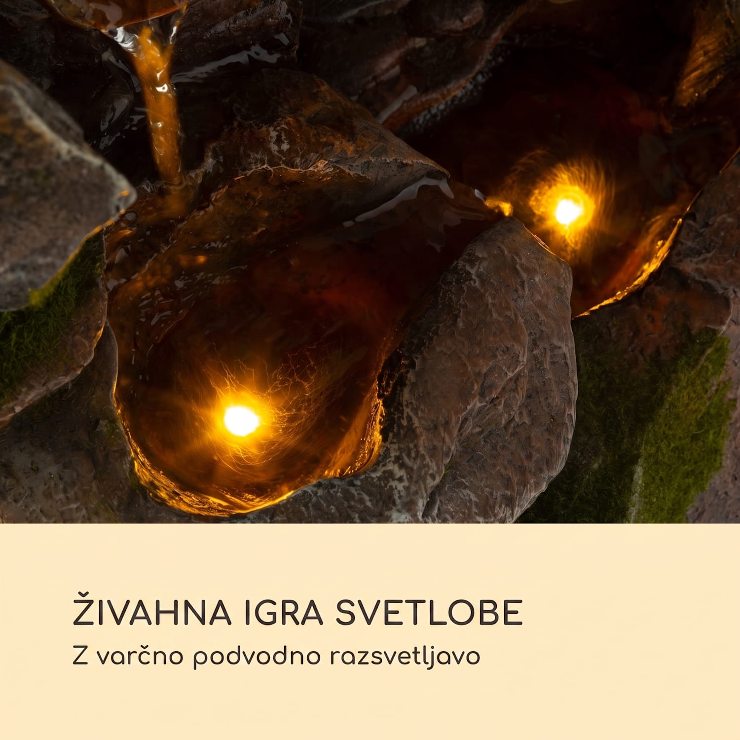 Magic Tree, solarna fontana, LED osvetlitev, poliresin 