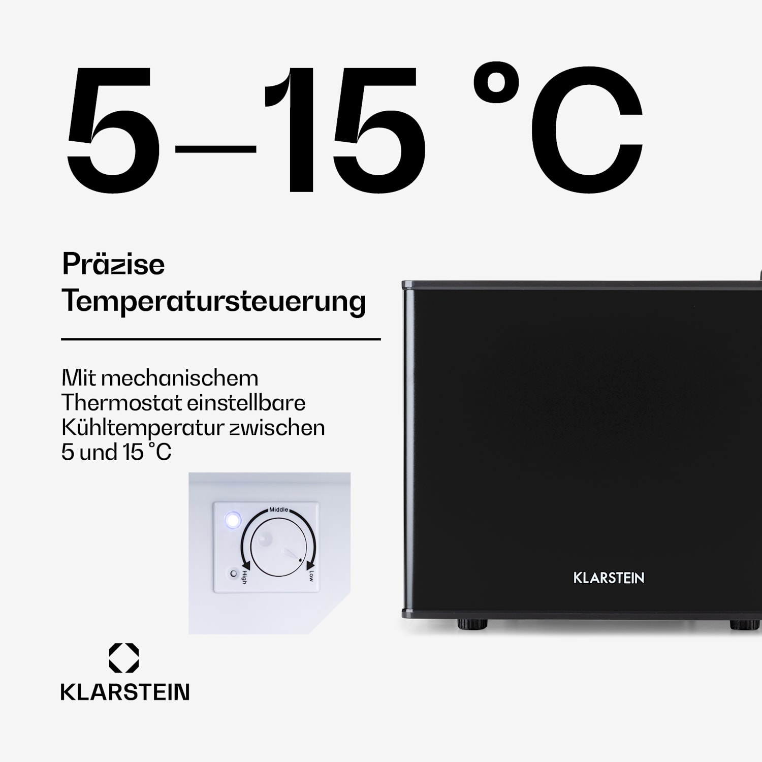 Geheimversteck Mini-Kühlschrank 2 Ebenen 17Ltr. 26dB thermoelektrisch 17 Ltr | Schwarz