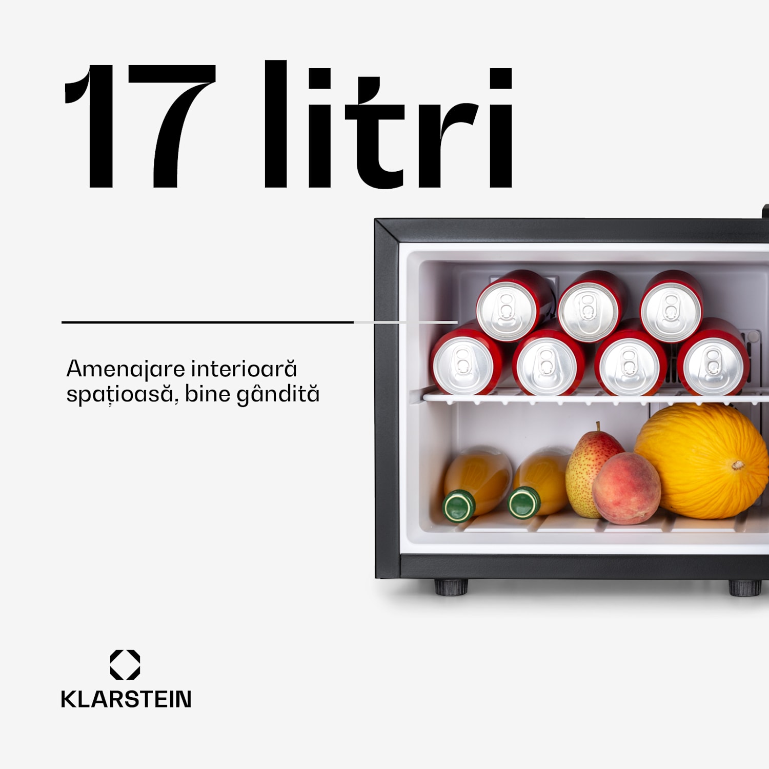 Geheimversteck, mini frigider, 2 zone, 17 litri, 26dB, termoelectric 17 Ltr | Negru