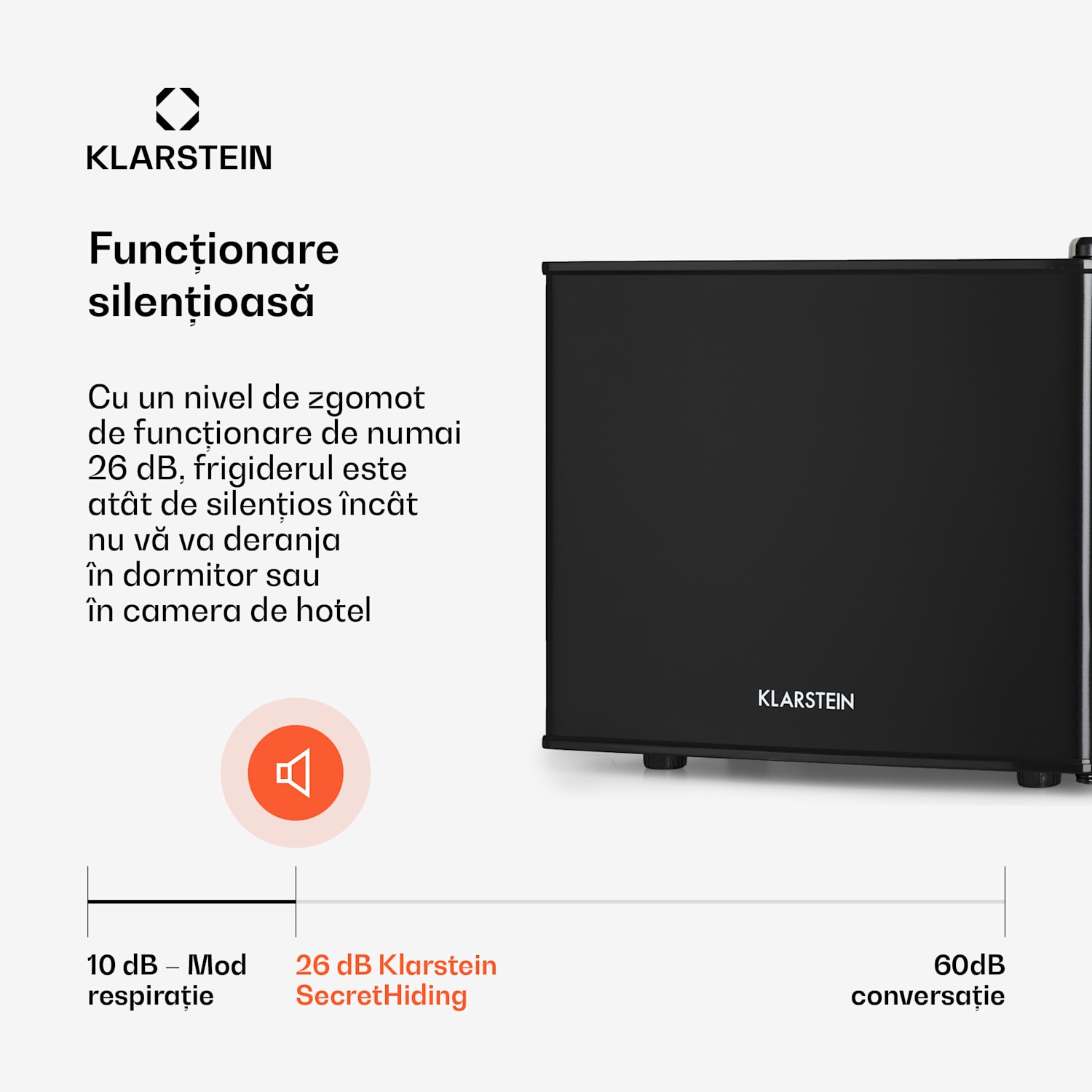 Geheimversteck, mini frigider, 2 zone, 17 litri, 26dB, termoelectric 17 Ltr | Negru