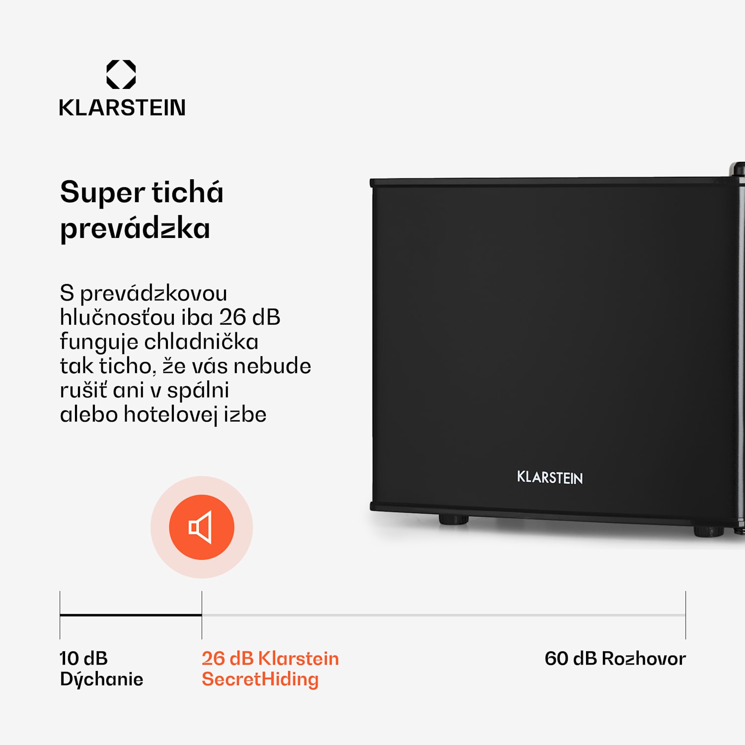 Geheimversteck, mini chladnička, 17 l, 2 úrovne, 26dB, termoelektrická 17 Ltr | Čierna