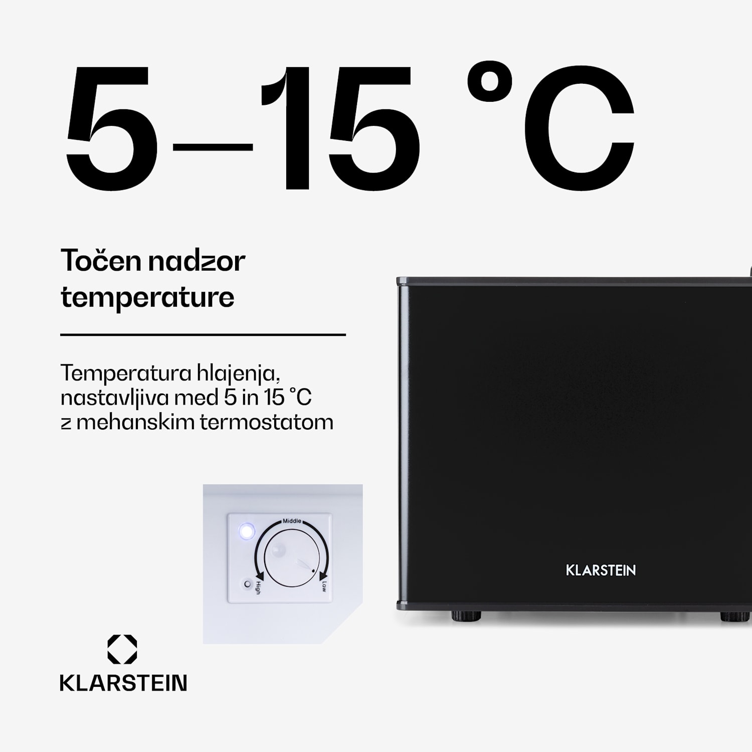Geheimversteck, mini hladilnik, 2 področji, 17 litrov, 26dB, termoelektričen 17 Ltr | Črna