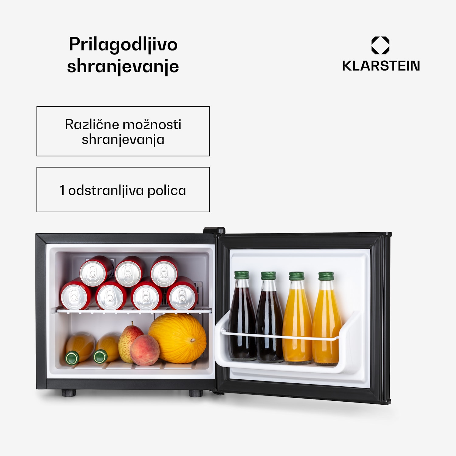 Geheimversteck, mini hladilnik, 2 področji, 17 litrov, 26dB, termoelektričen 17 Ltr | Črna