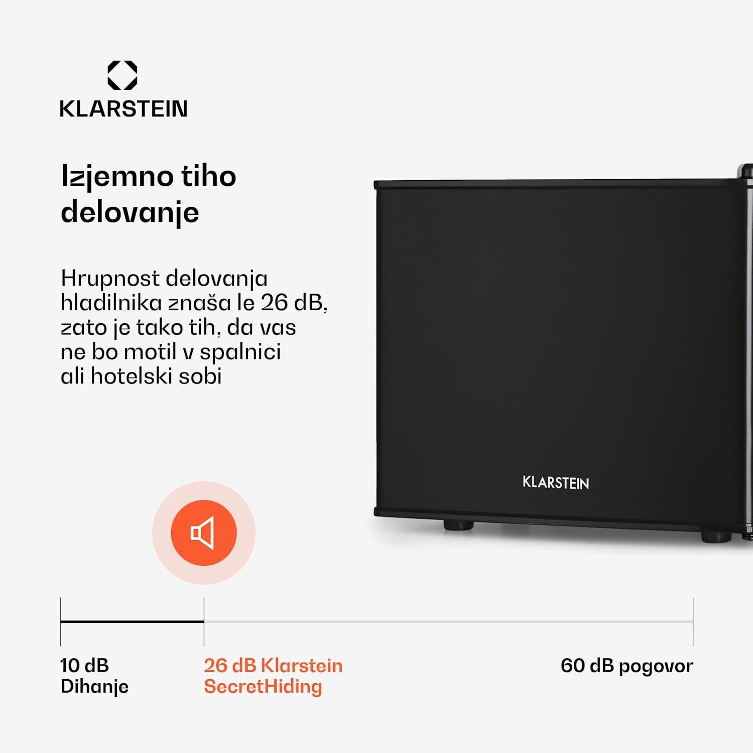 Geheimversteck, mini hladilnik, 2 področji, 17 litrov, 26dB, termoelektričen 17 Ltr | Črna
