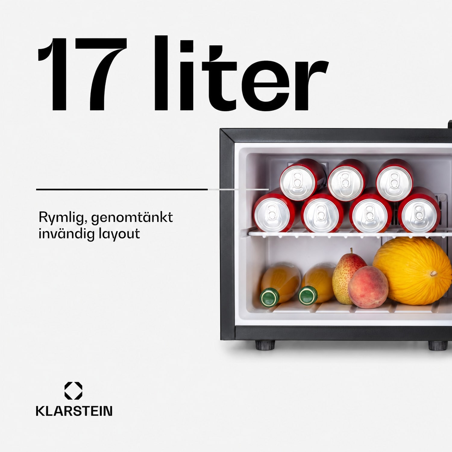 Geheimversteck Minikylskåp 2 hyllplan 17l 26dB termoelektriskt 