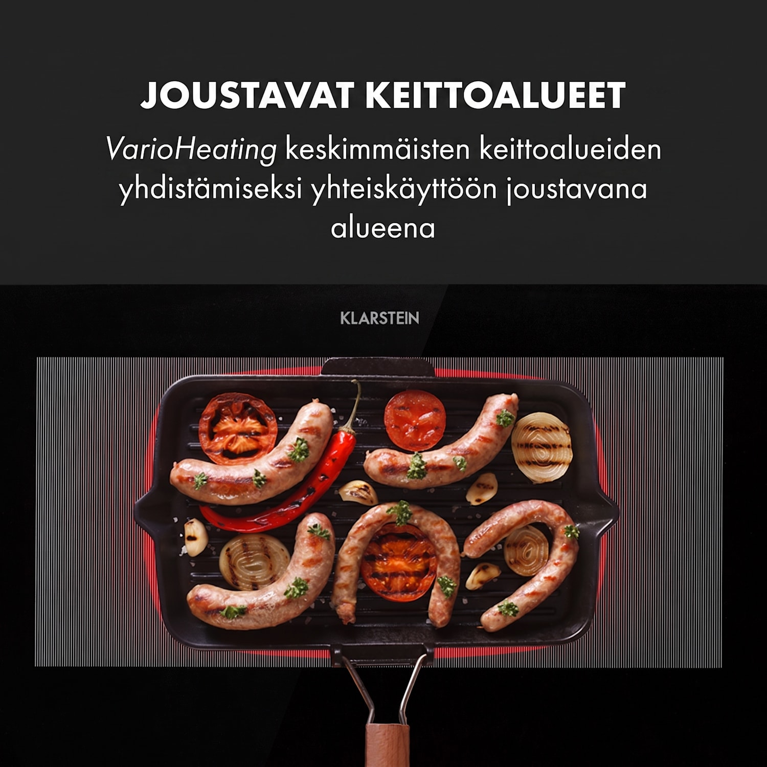Delicatessa 90 Slim sisään asennettava liesi induktio 4 vyöhykettä 7000 w 90 cm Slim | 1 Joustoalue | Musta Lasi