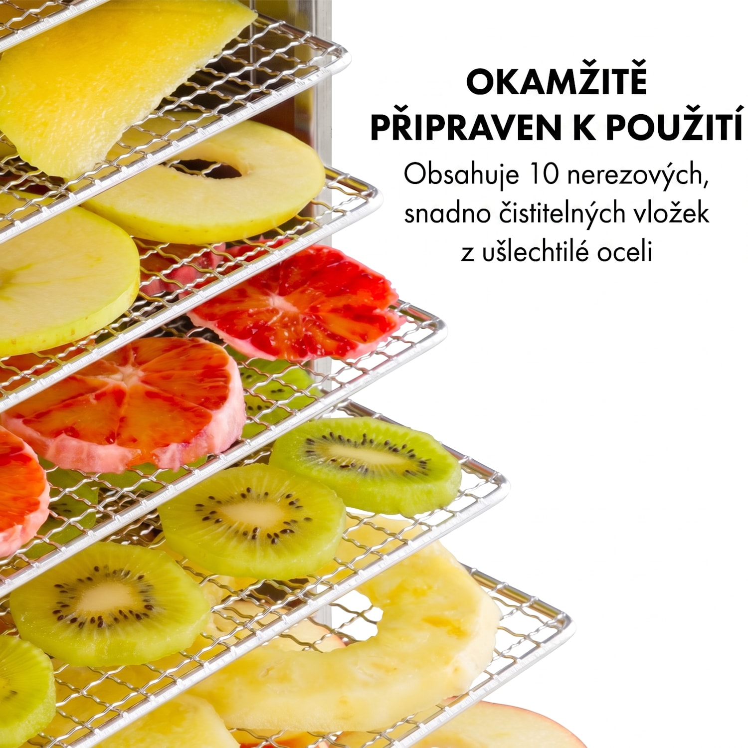 Captain Jerky 110, sušička, 1000 W, 30-90 °C, časovač 24 h, nerezová ocel 10 plat