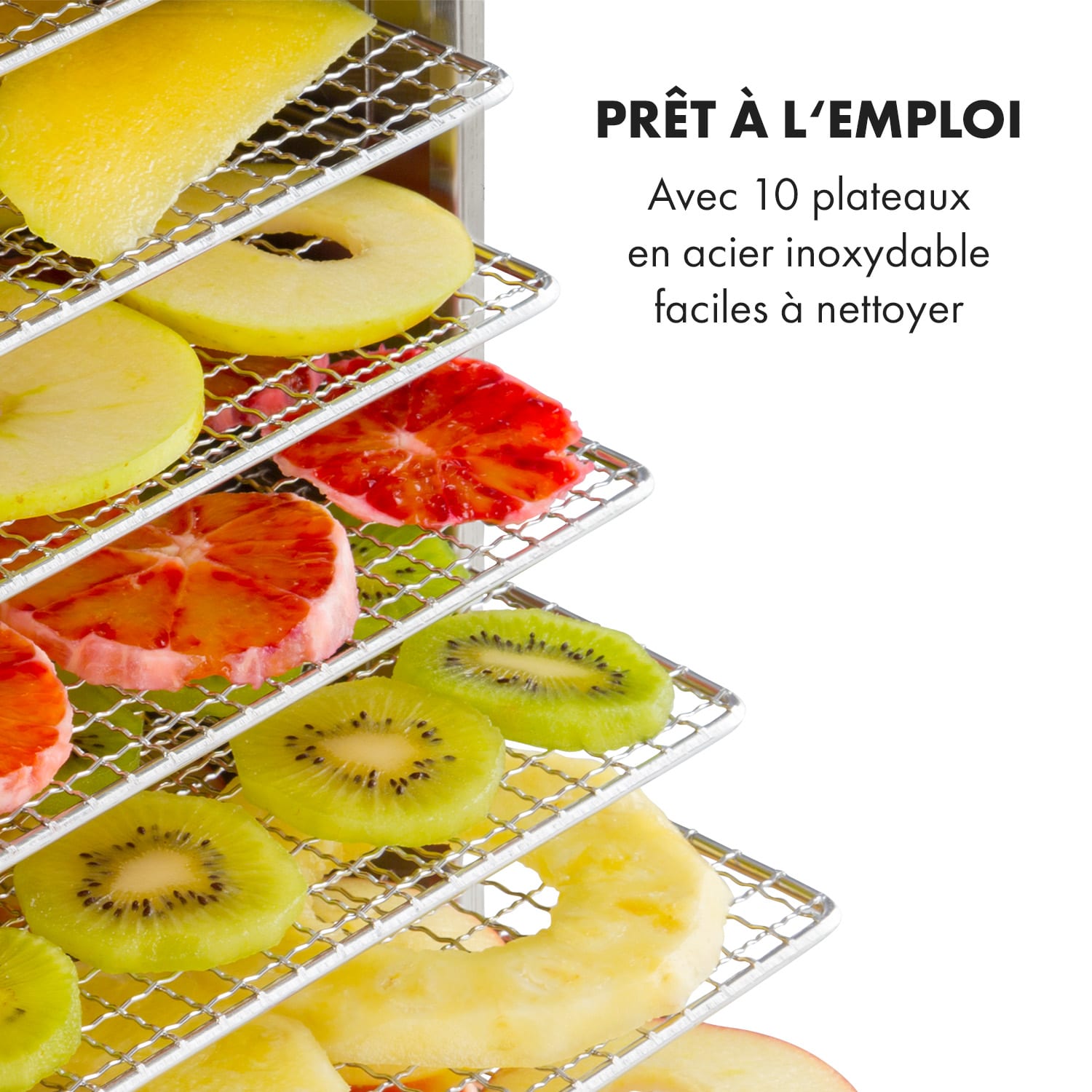 Captain Jerky 110  voedseldroger 1000W 30-90 °C 24h-timer roestvrij staal 10 stages