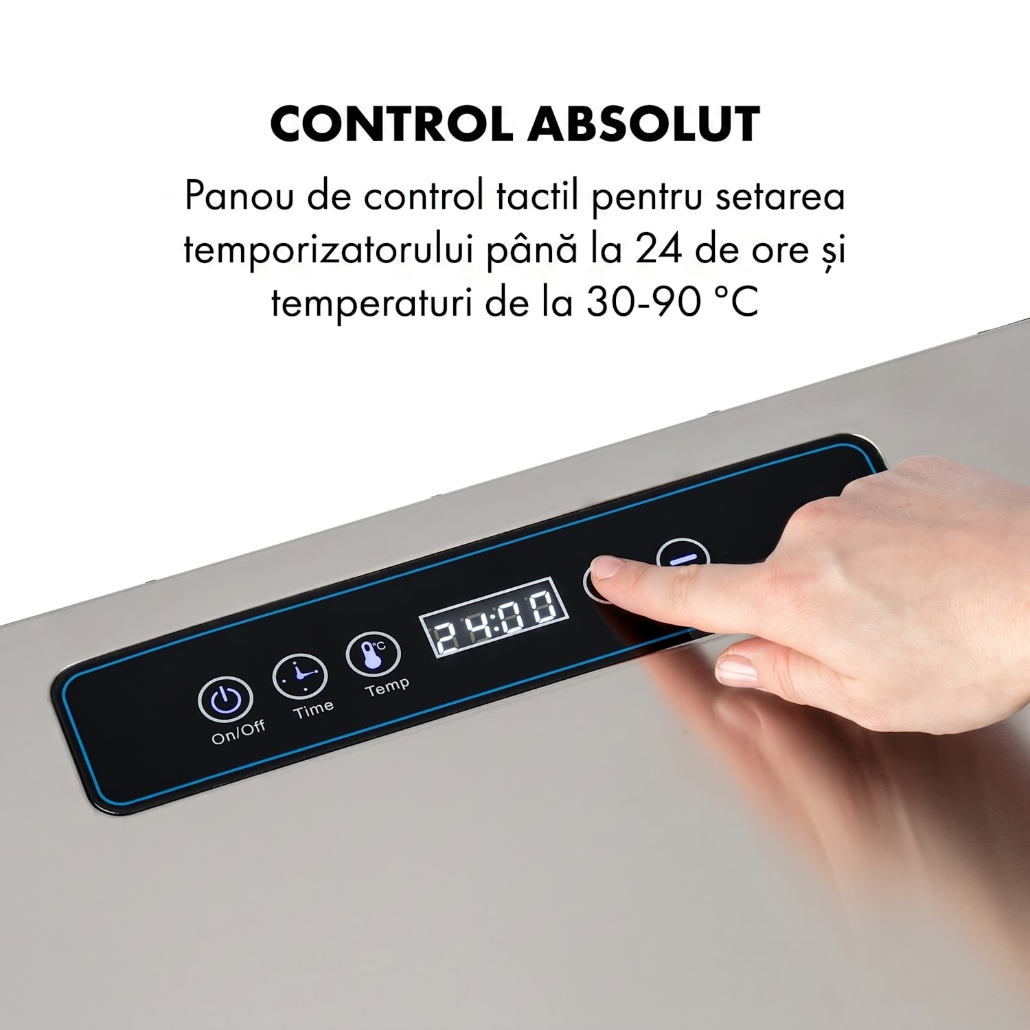 Captain Jerky 110, uscător de alimente, 1000 W, 30 - 90 ° C, cronometru pentru 24 de ore, oțel inoxidabil 10 etape