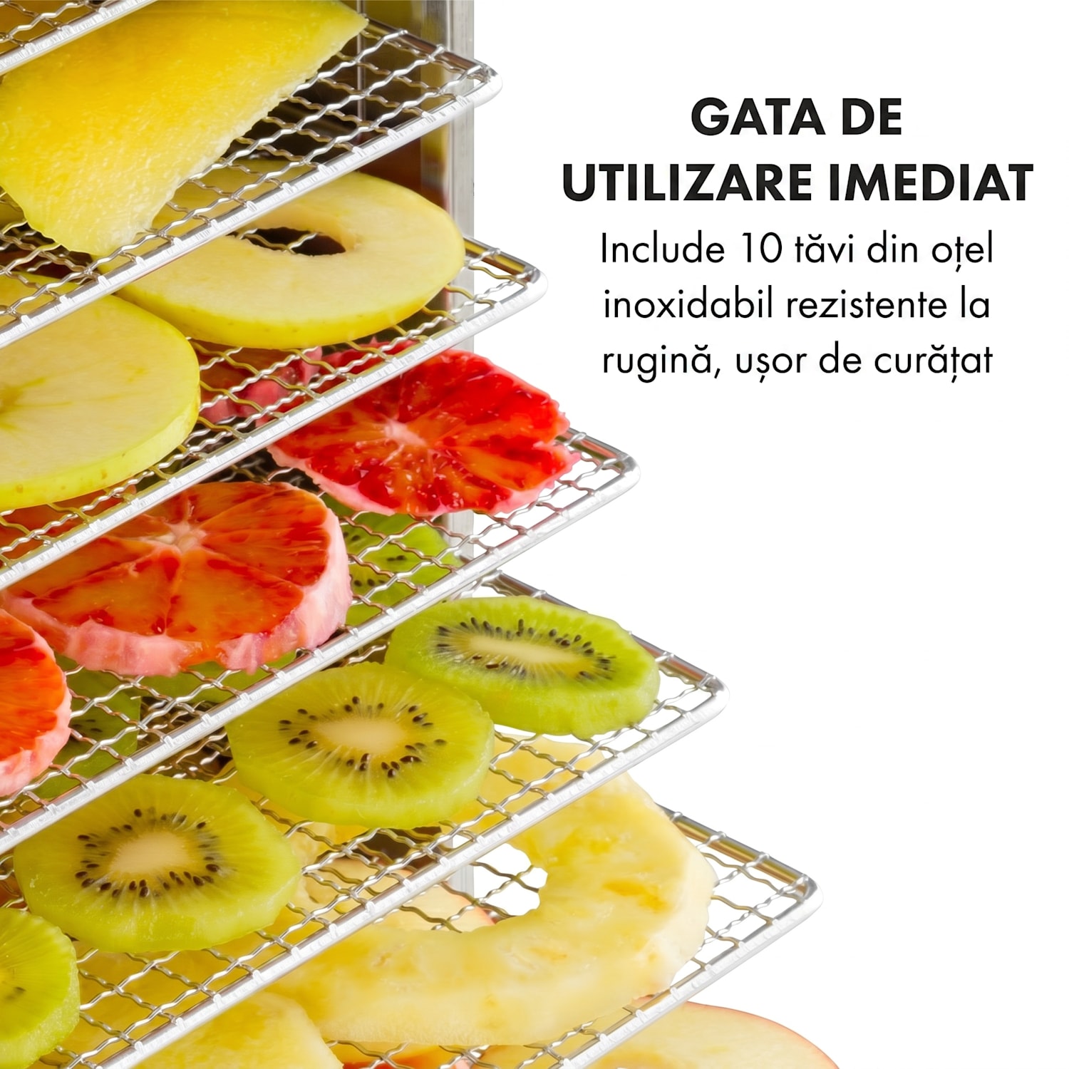 Captain Jerky 110, uscător de alimente, 1000 W, 30 - 90 ° C, cronometru pentru 24 de ore, oțel inoxidabil 10 etape