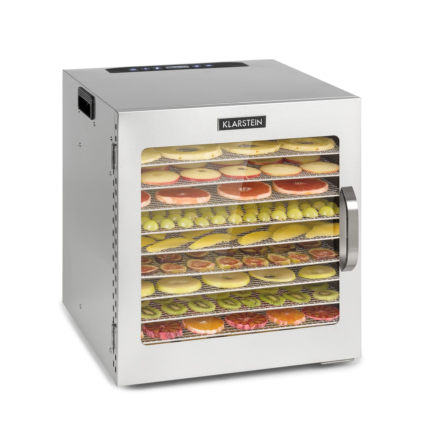 Captain Jerky 110 Deshidratador 1000W 30-90 °C Temporizador de 24 h Acero inoxidable 10 bandejas